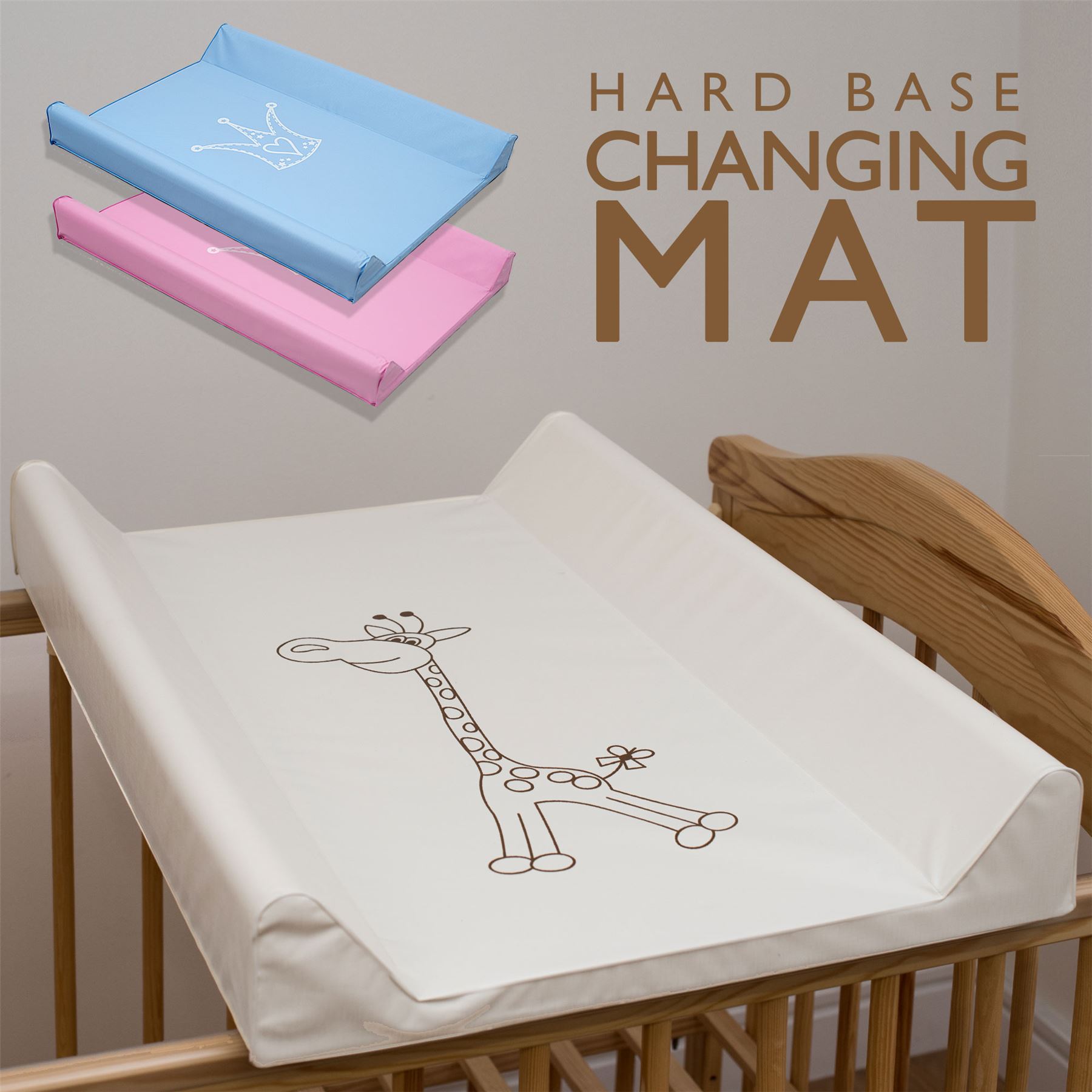 BABY HARD BASE CHANGING MAT COT COT BED TOP CHANGER UNIT GIRAFFE CREAM eBay