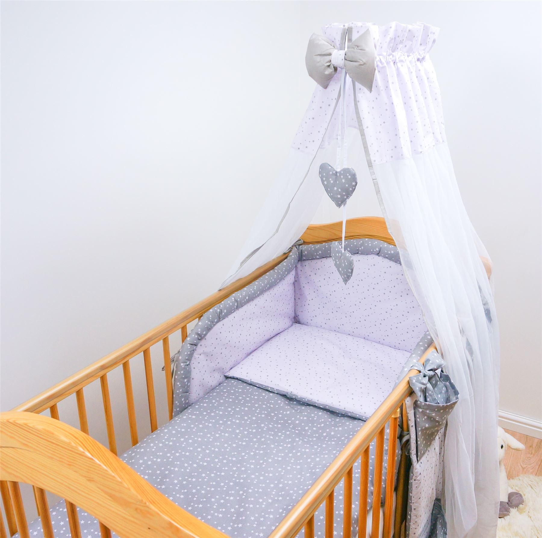 Padded Bumper fits 120x60cm Cot 7 Piece Baby Bedding Set with Duvet 11 Canopy Padded Bumper fits 120x60cm Cot 7 Piece Baby Bedding Set with Duvet 11 Canopy