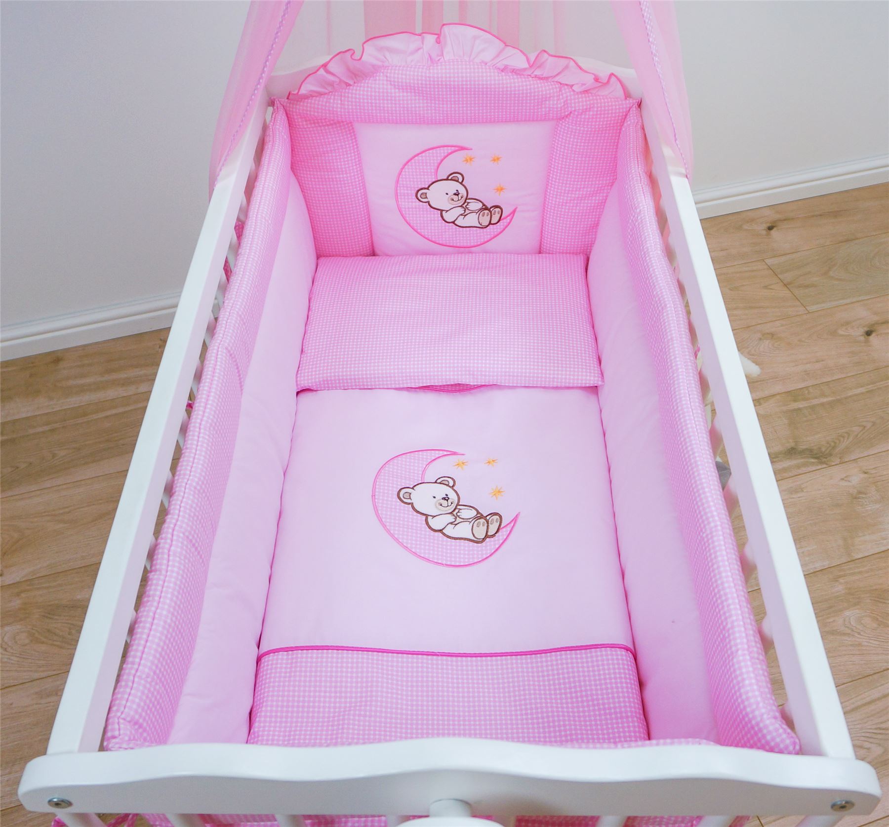 9 Piece Crib Baby Bedding Set 90 x 40 cm Fits Swinging / Rocking Cradle