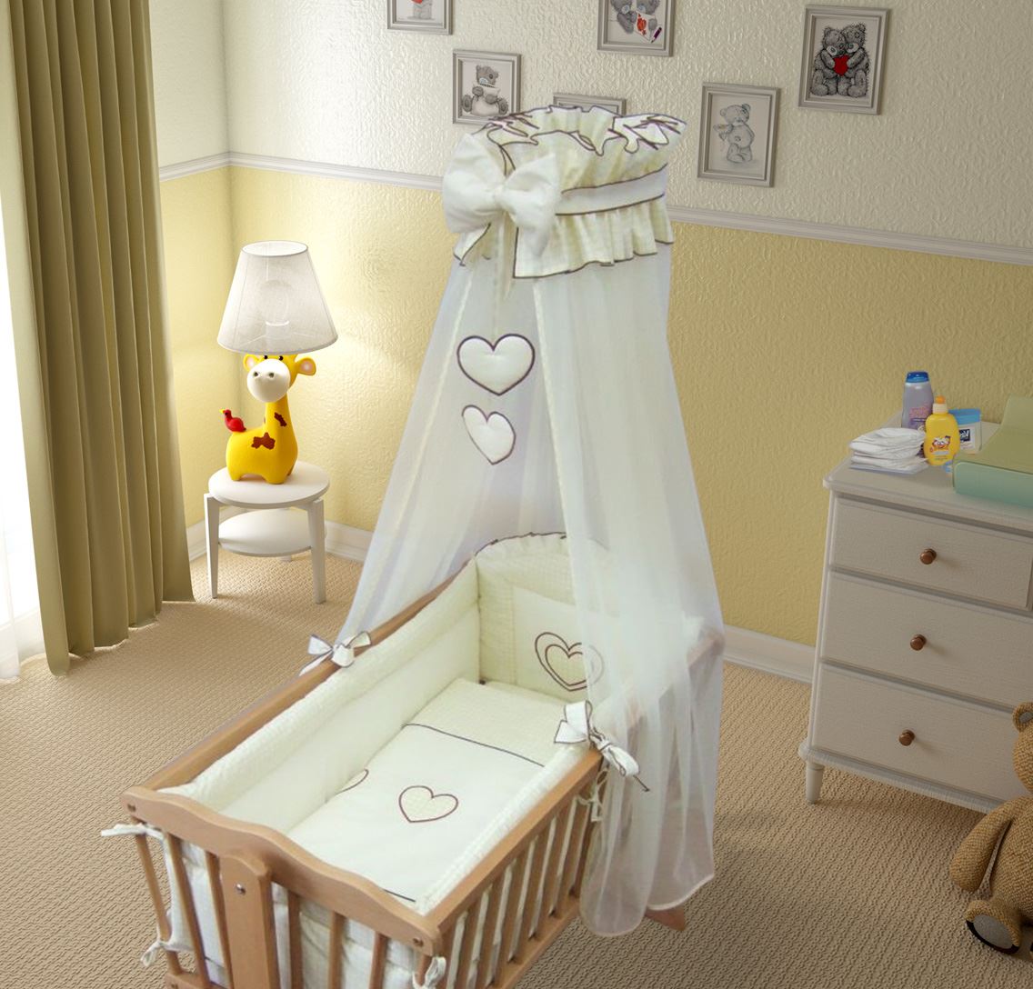 Deluxe Crib Bedding Accessories / Cradle Bumper Set, Canopy, Holder eBay