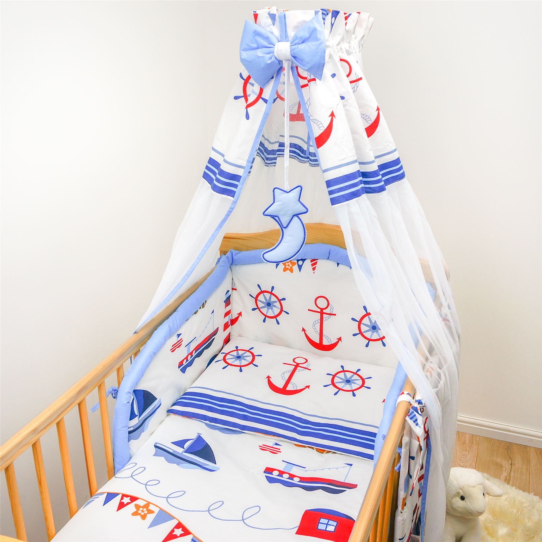 Padded Bumper fits 120x60cm Cot 7 Piece Baby Bedding Set with Duvet 11 Canopy Padded Bumper fits 120x60cm Cot 7 Piece Baby Bedding Set with Duvet 11 Canopy