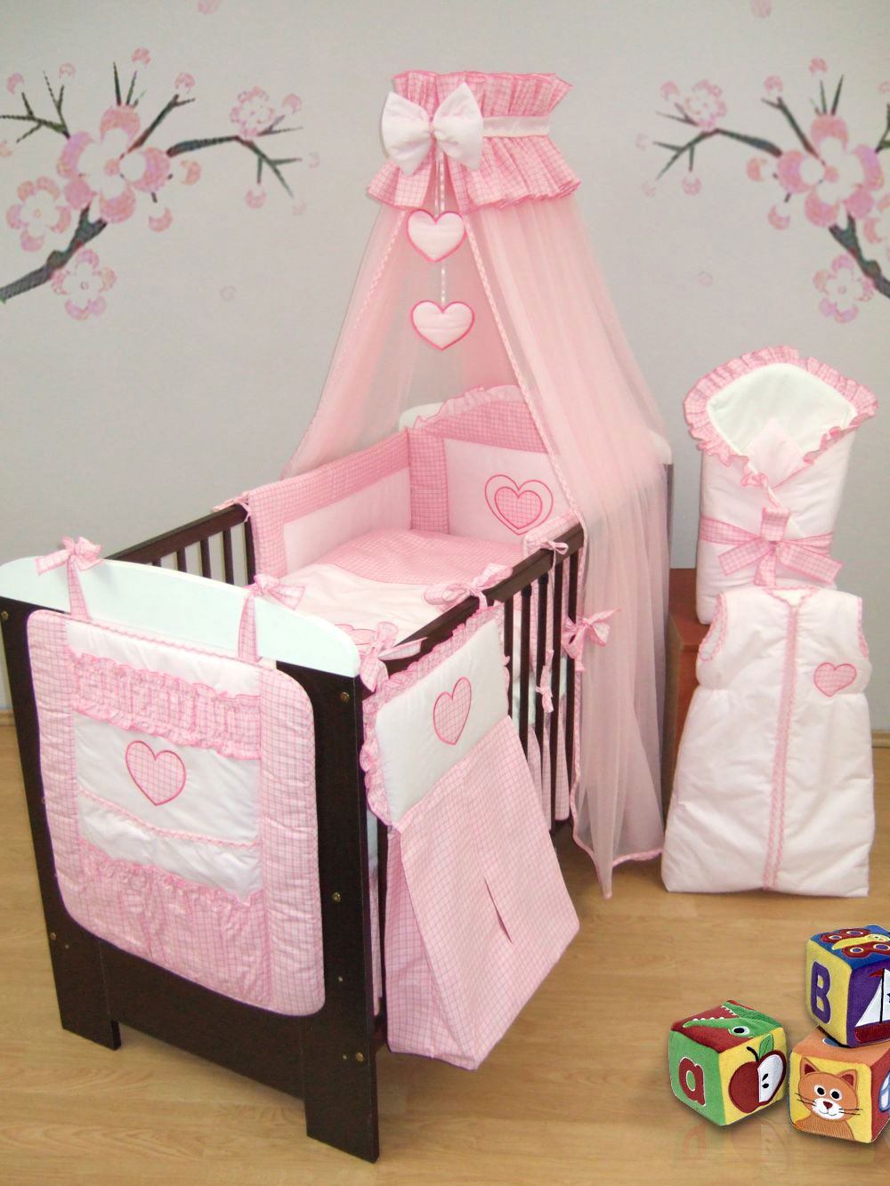 STUNNING COT COT BED BEDDING SET 3 10 15 19 PIECE DUVET BUMPER CANOPY