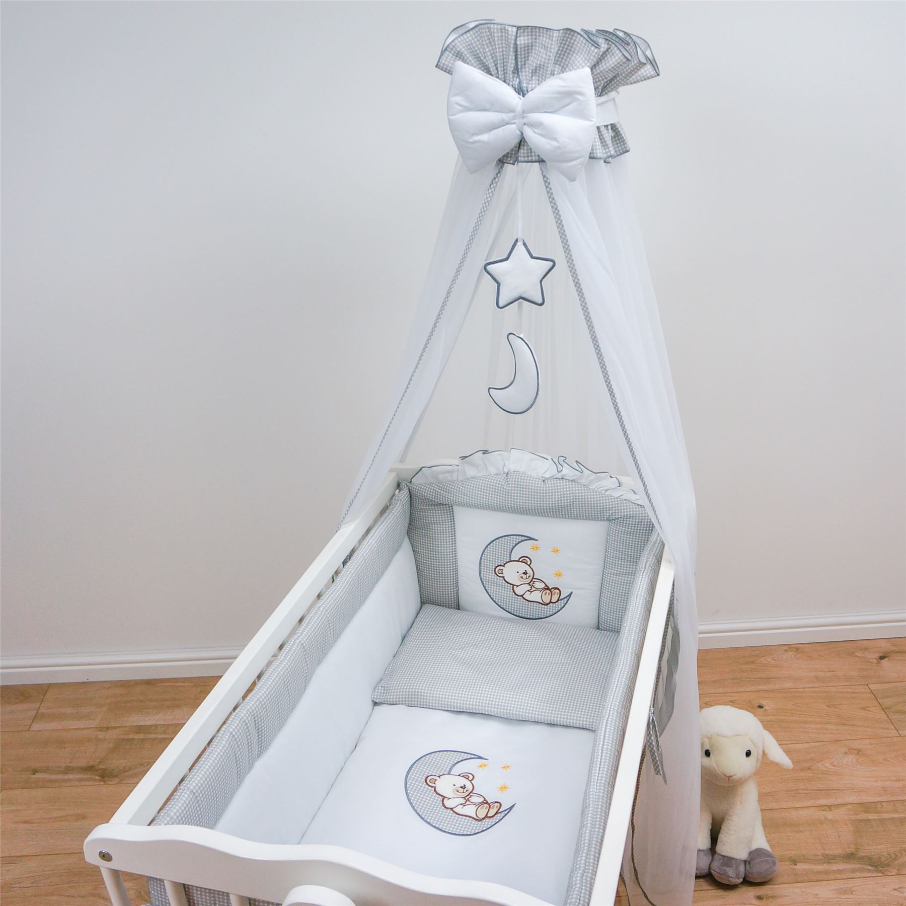 9 Piece Crib Baby Bedding Set 90 x 40 cm Fits Swinging / Rocking Cradle