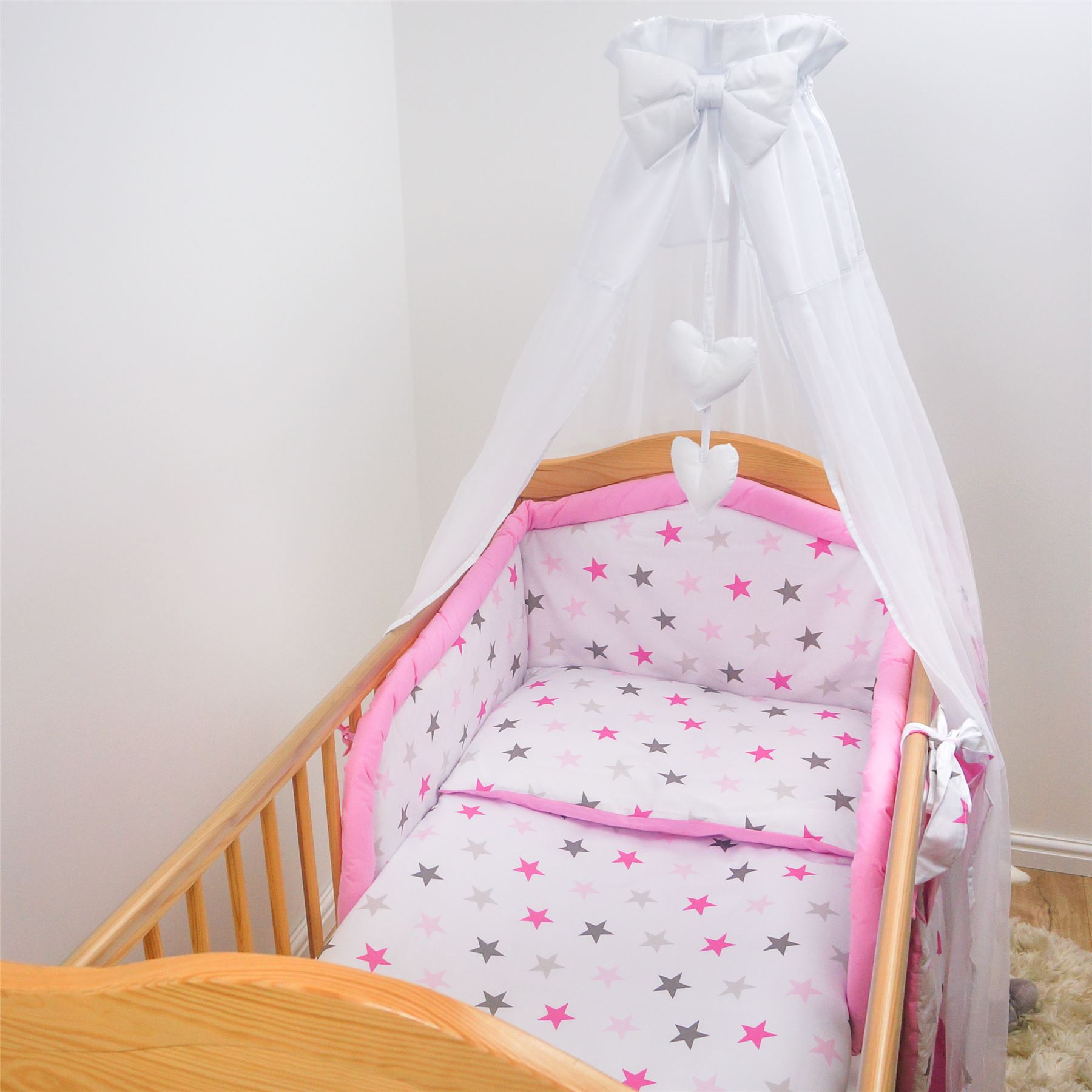 Padded Bumper fits 120x60cm Cot 7 Piece Baby Bedding Set with Duvet 11 Canopy Padded Bumper fits 120x60cm Cot 7 Piece Baby Bedding Set with Duvet 11 Canopy
