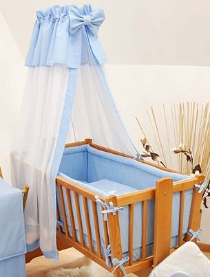 9 Piece Baby Crib Bedding Set with All Round Padded Bumper Fits 90x40 cm Cradle