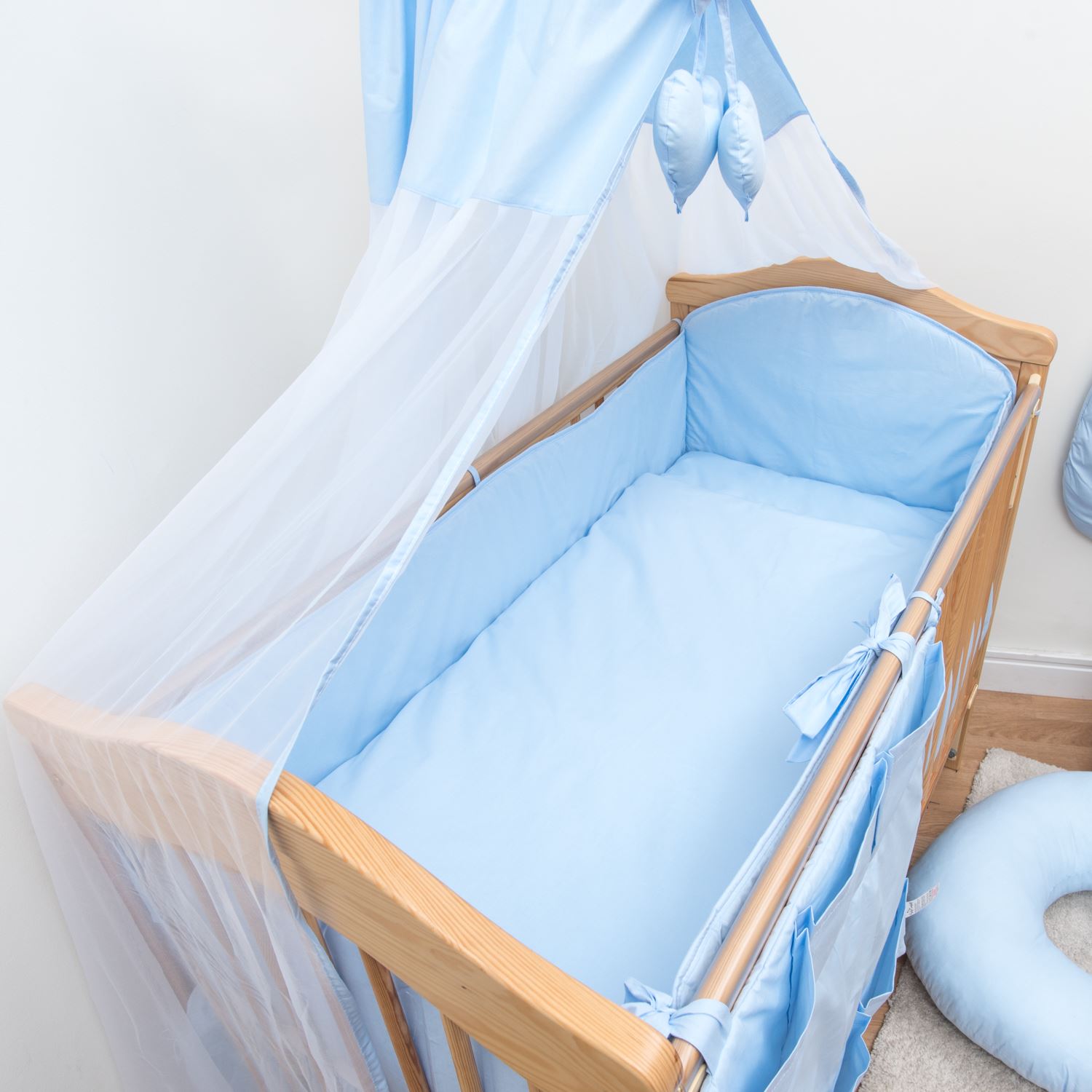 All Round Cot, Cot bed Bumper 4 Sided Pads with Pattern or Plain eBay
