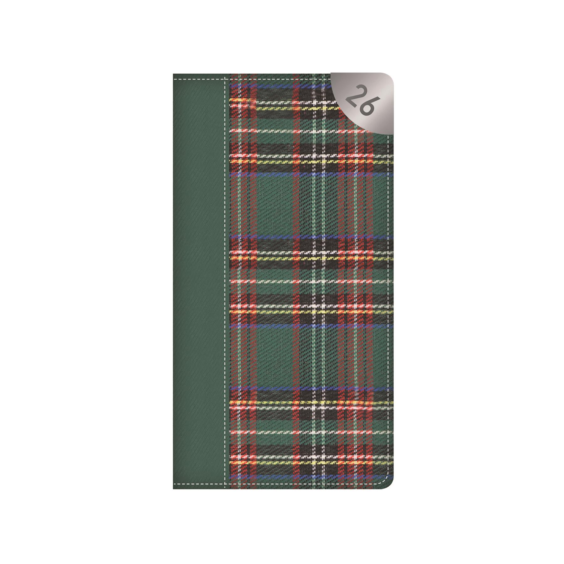 2026 Diary Slim Week to View Weekly Planner Organiser Tartan Red Navy Green - Picture 7 of 14