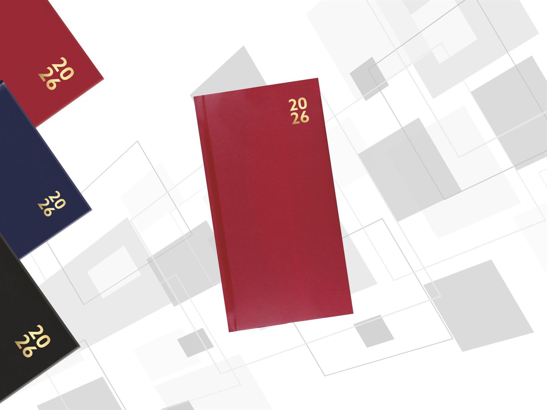 2026 Tagebuch Slim Pocket Woche zur Ansicht Hardcover Wochenorganizer schwarz blau rot - Bild 25 von 28