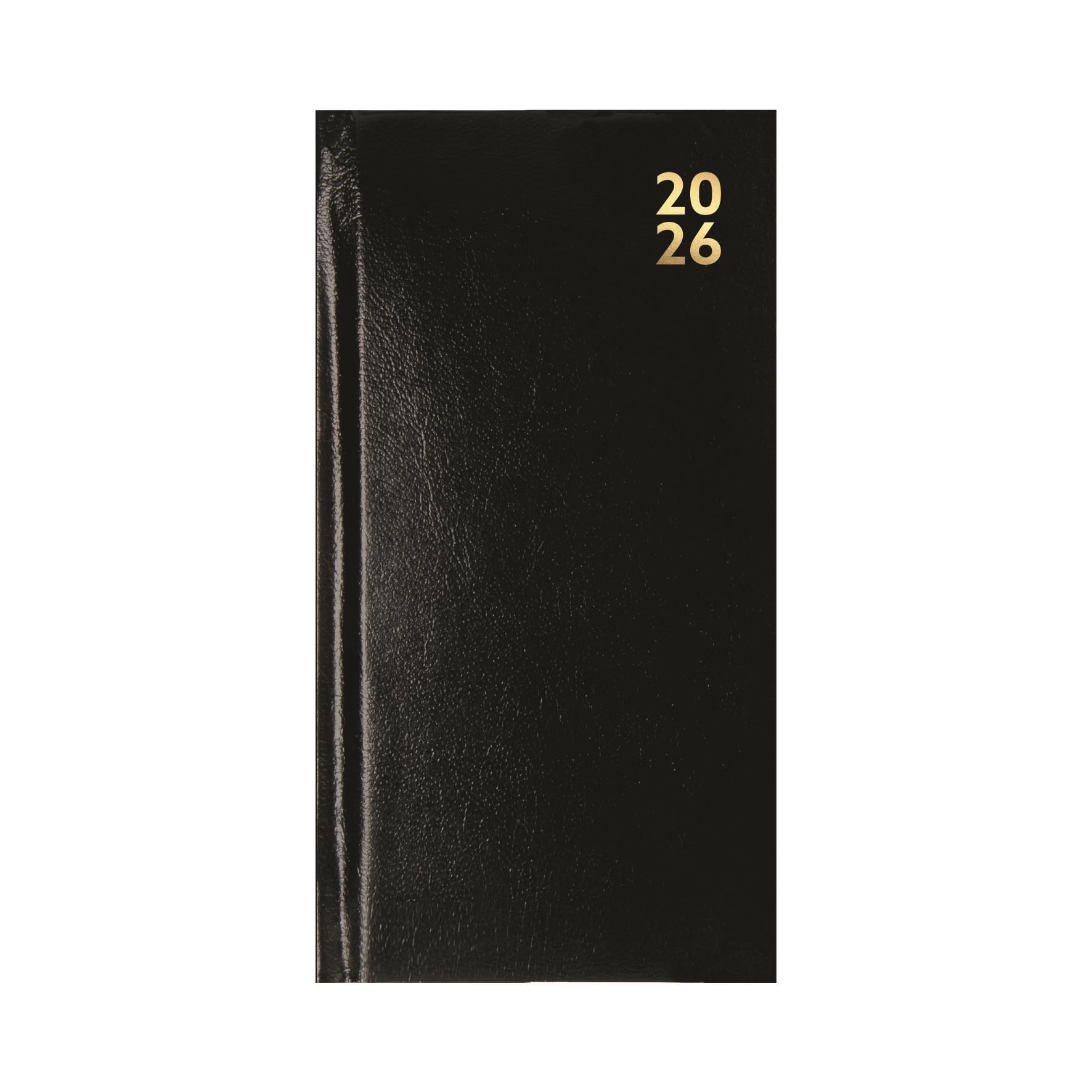 2026 Tagebuch Slim Pocket Woche zur Ansicht Hardcover Wochenorganizer schwarz blau rot - Bild 5 von 28
