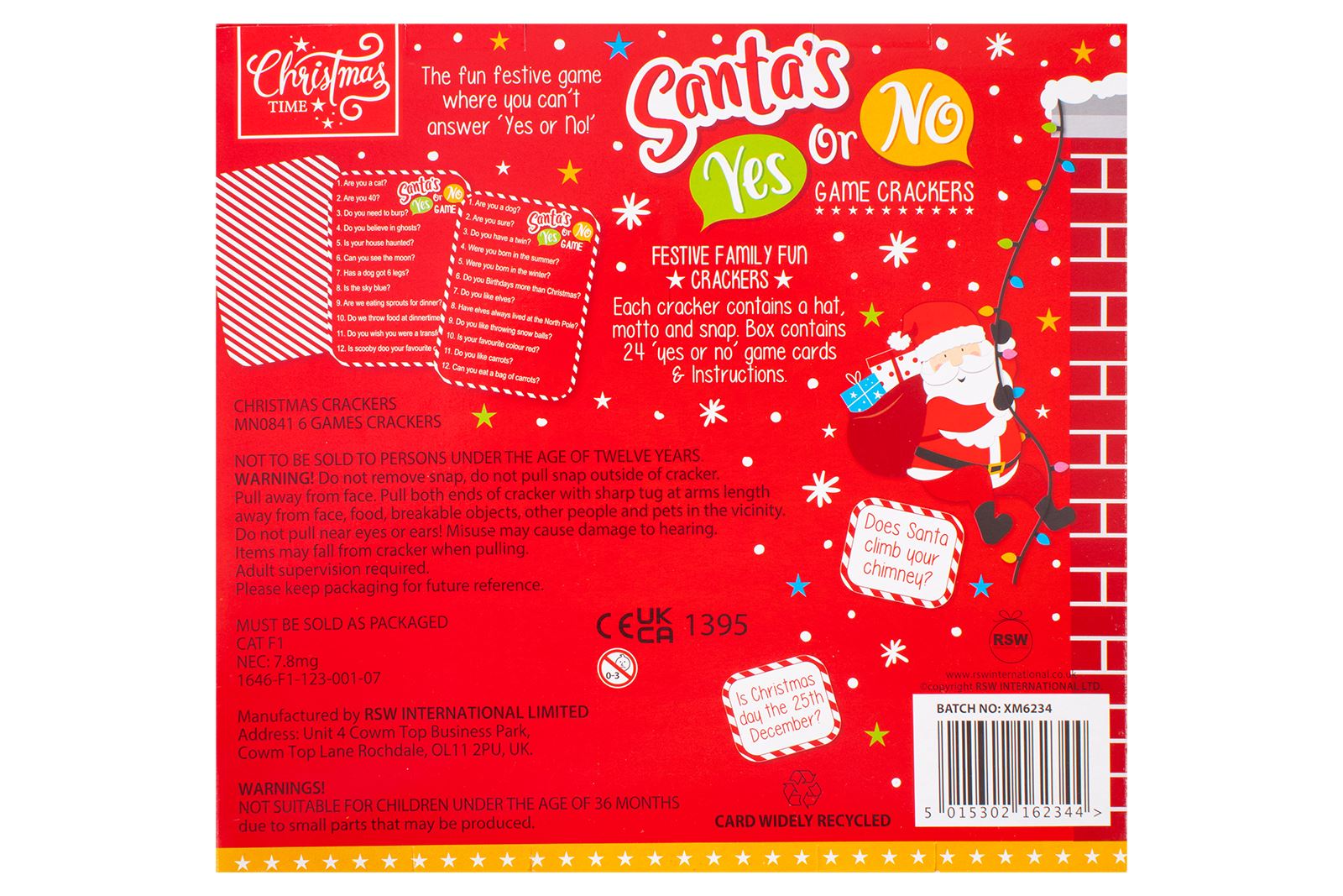 Interactive Christmas Crackers Box 6 Mini Family Game Chistmas Time Recyclable - Picture 22 of 23