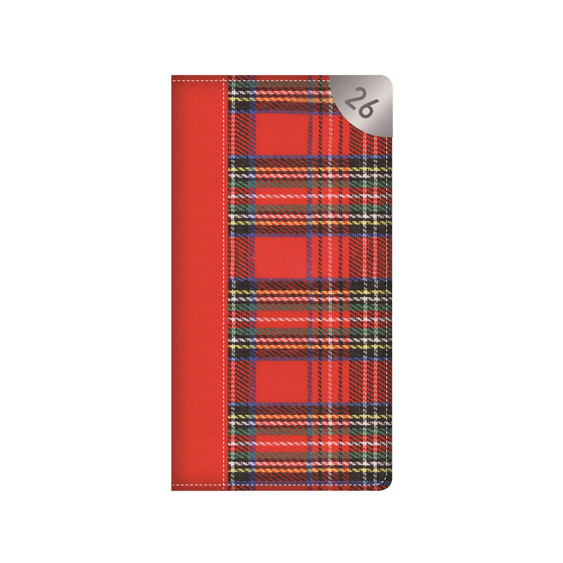 2026 Diary Slim Week to View Weekly Planner Organiser Tartan Red Navy Green - Picture 11 of 14