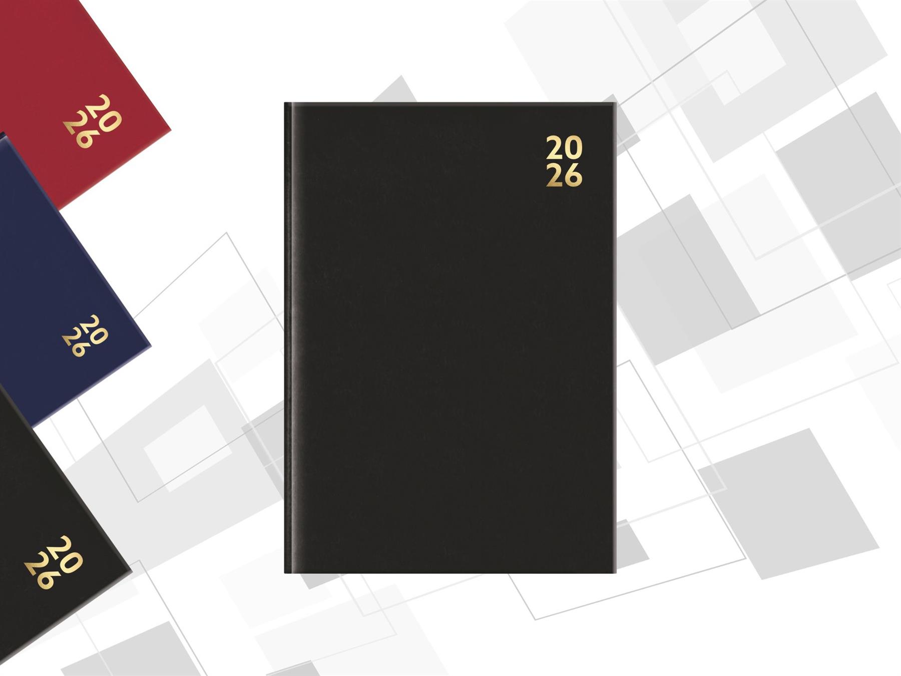 2026 Tagebuch A5 Kunstleder Woche zur Ansicht Wochenplaner Organizer schwarz marine grau - Bild 10 von 31