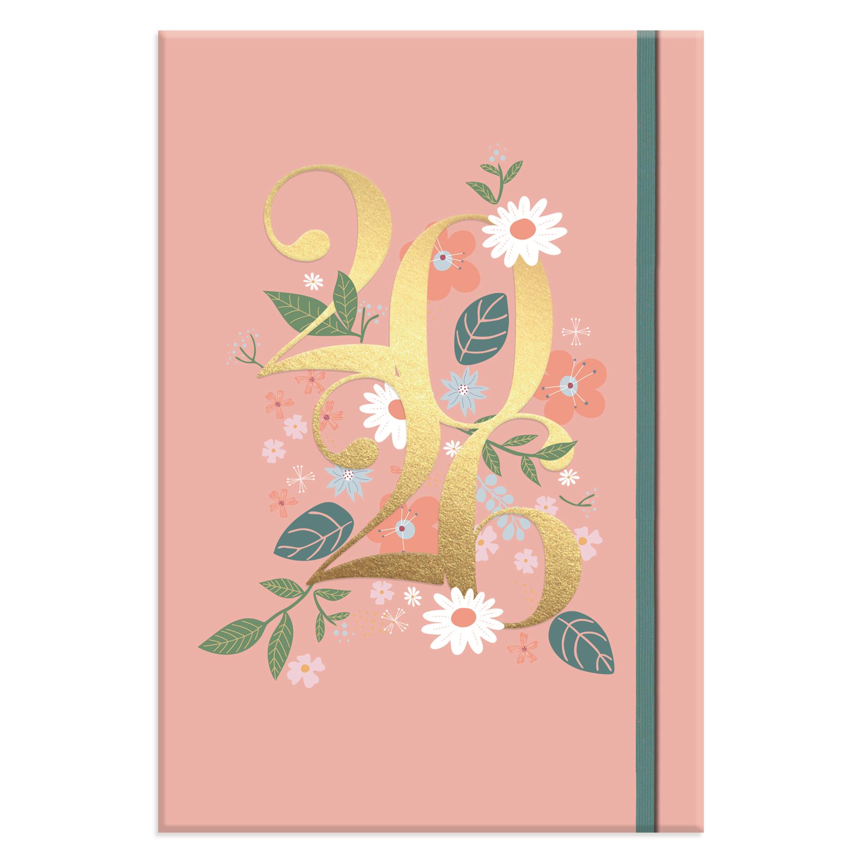 2026 Tagebuch A5 Woche zur Ansicht Blumen Softcover Monatsplaner Organizer grün rosa - Bild 6 von 9