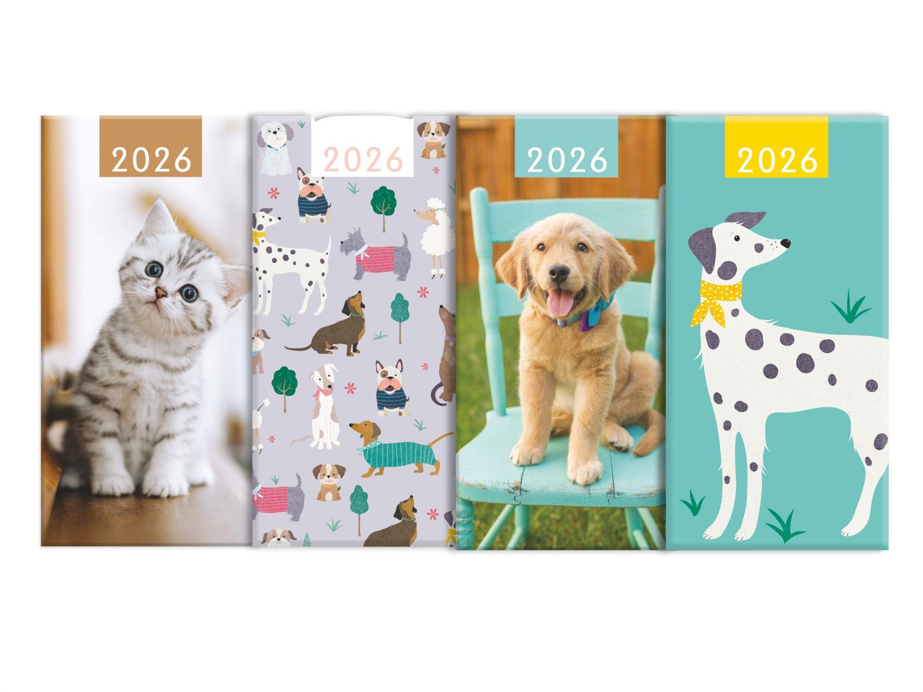 2026 Diary A5 Week To View - Dog Design Spiral Bound Hardback Weekly Planner Organiser