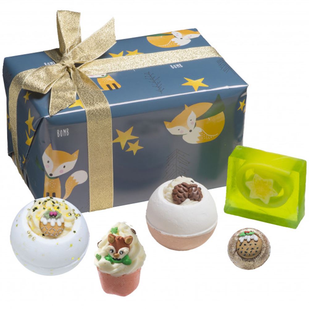 Bomb Cosmetics Wrapped Christmas Xmas Gift Pack Set Handmade Soap Bath
