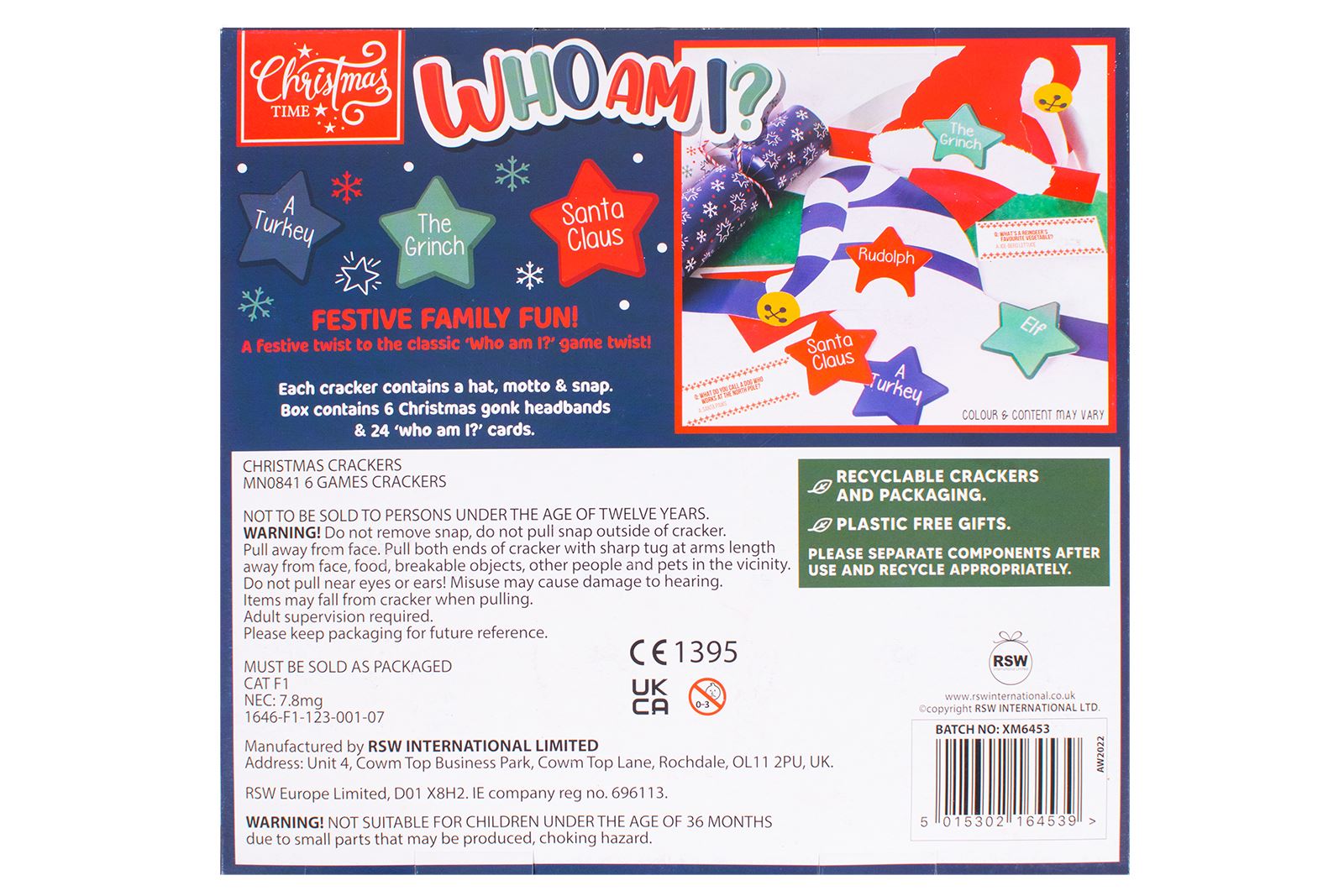 Interactive Christmas Crackers Box 6 Mini Family Game Chistmas Time Recyclable - Picture 19 of 23