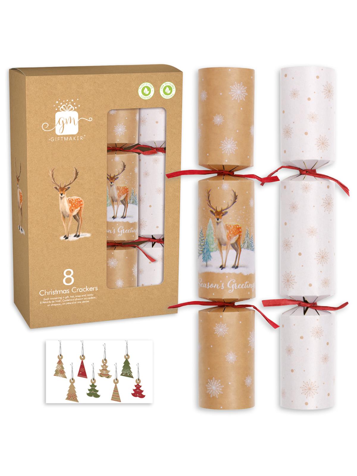 Christmas Crackers Recyclable Pack 8 Family Giftmaker Traditional Festive Eco - Picture 3 of 7