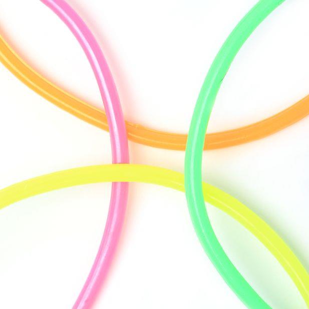 Gummy Bracelets Bangles Rubber Wristbands Black & Neon One Size Festival Pack 12 - Picture 6 of 6
