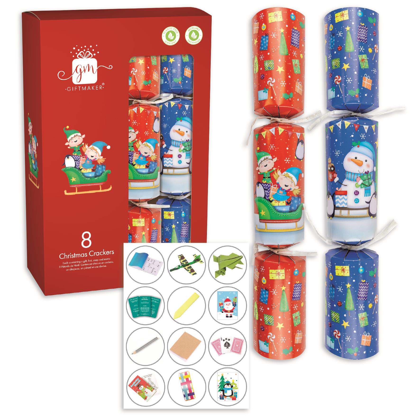 Family Christmas Crackers Pack 8 Giftmaker Novelty Festive Traditional Eco Xmas - Picture 15 of 27