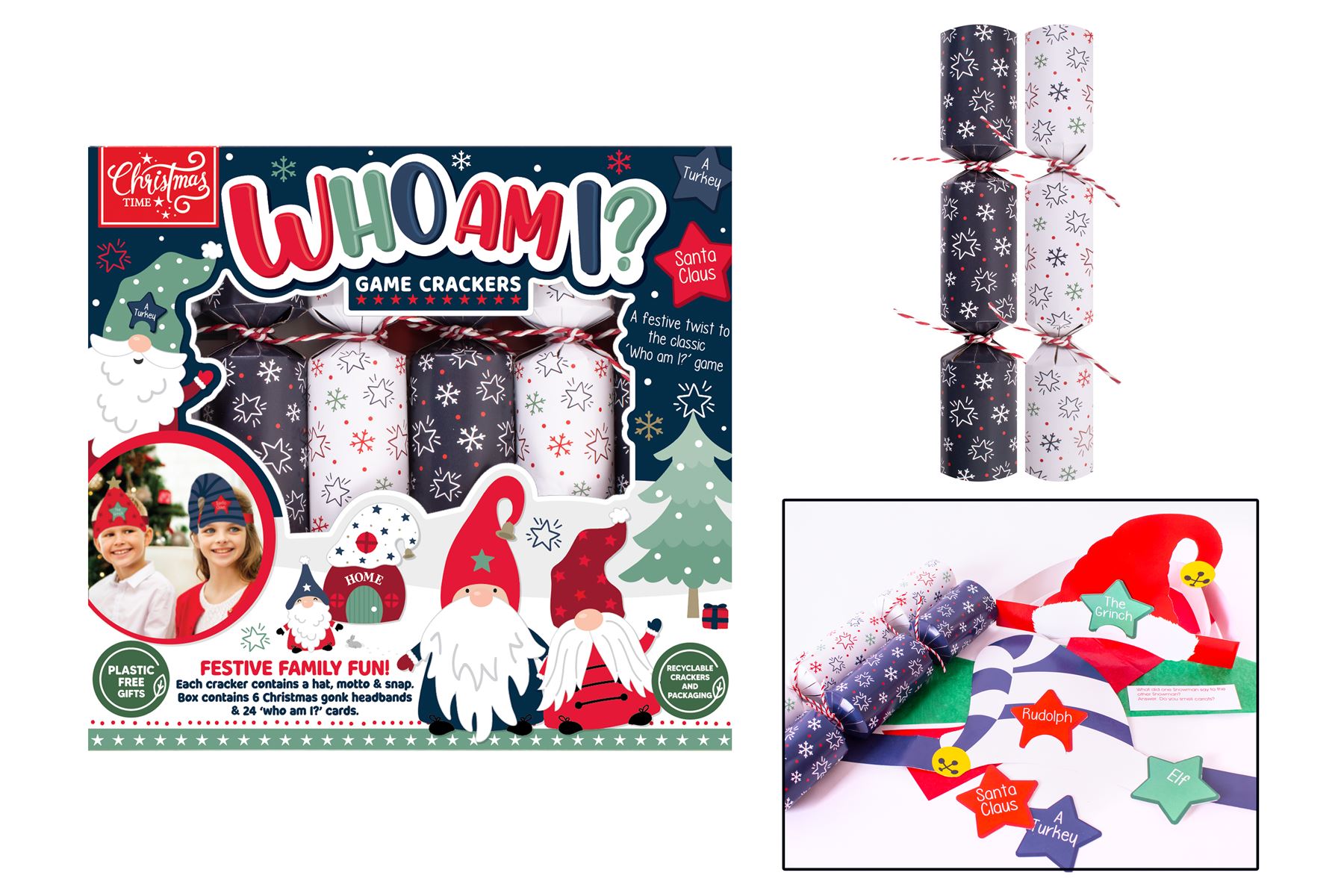 Interactive Christmas Crackers Box 6 Mini Family Game Chistmas Time Recyclable - Picture 16 of 23
