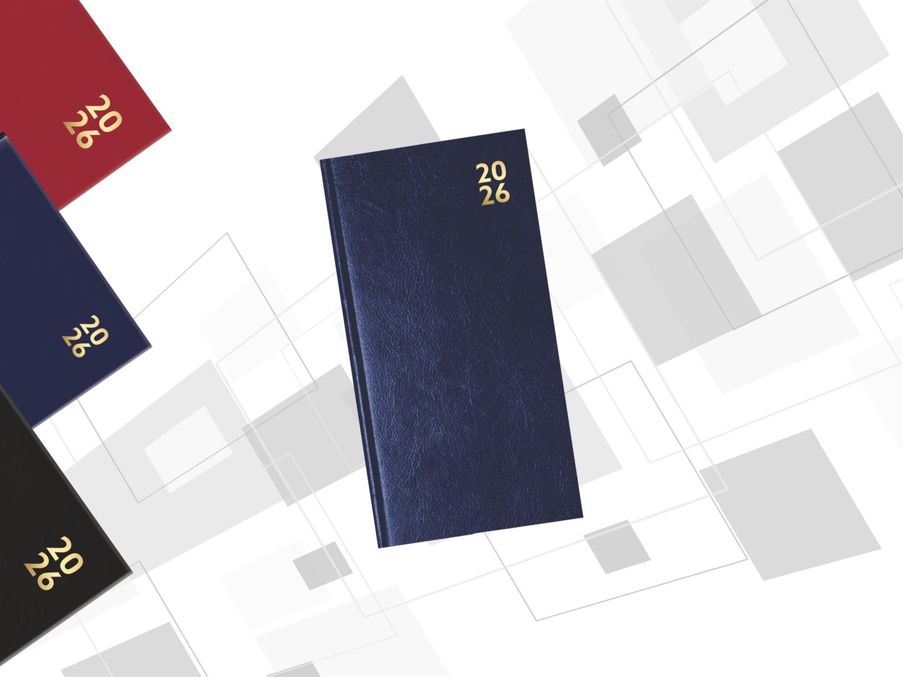 2026 Tagebuch Slim Pocket Woche zur Ansicht Hardcover Wochenorganizer schwarz blau rot - Bild 17 von 28