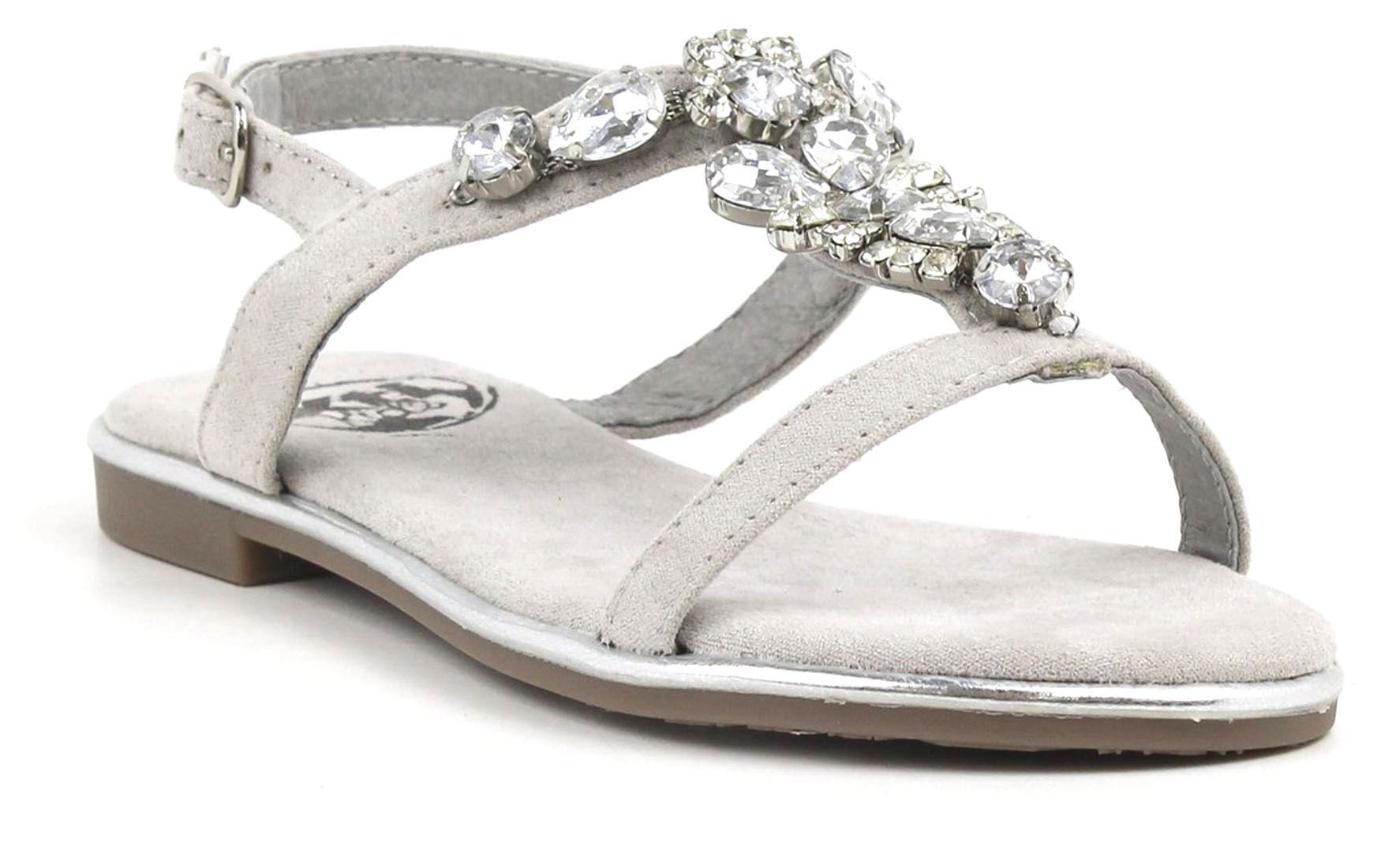 Girls Xti Kids Fashion Jewelled Silver Sandal Zip Fasten Sizes Eu 28-38 UK 10-5