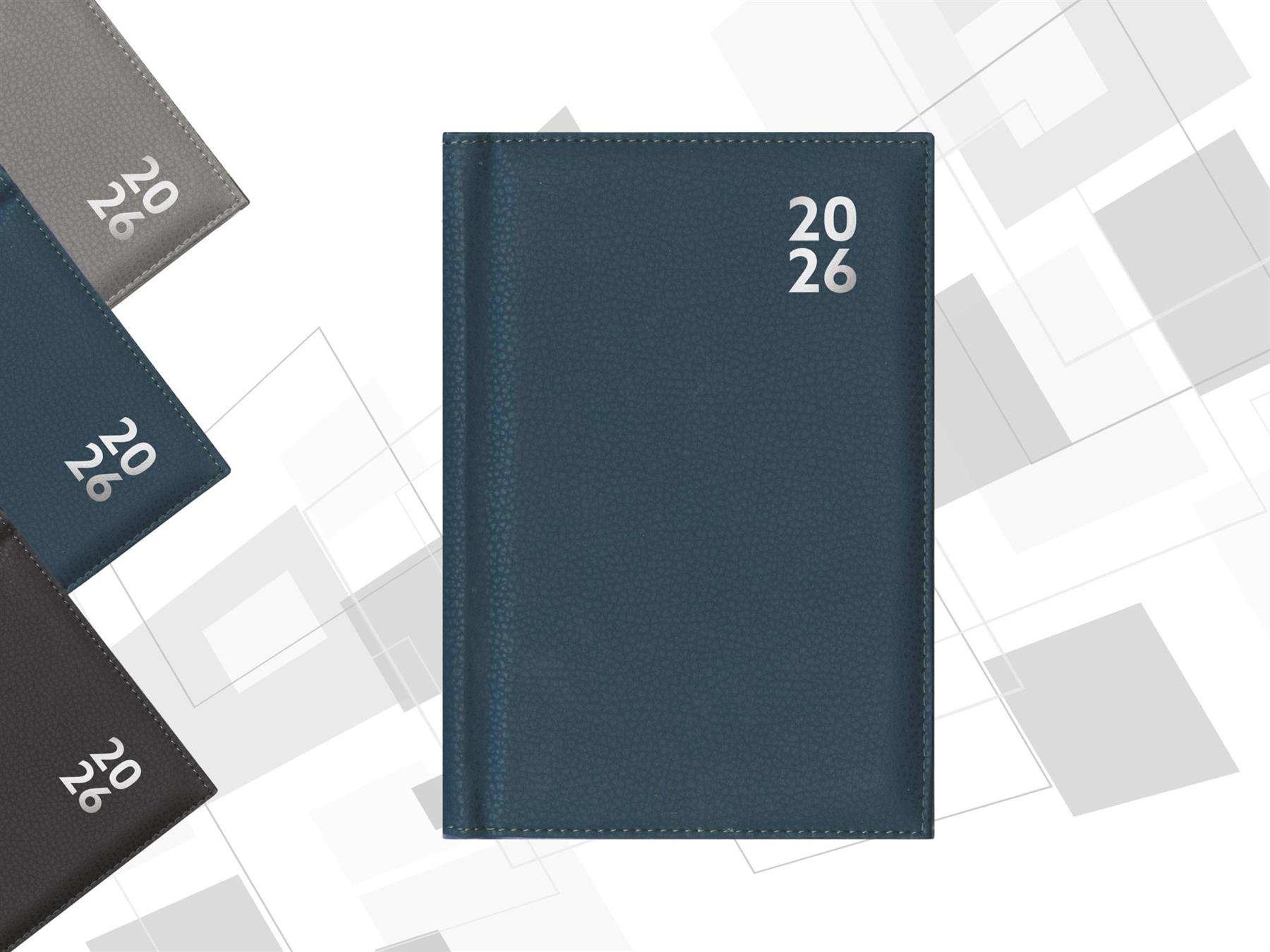 2026 Tagebuch A5 Kunstleder Woche zur Ansicht Wochenplaner Organizer schwarz marine grau - Bild 28 von 31