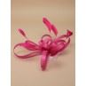 Ladies Hair Fascinator Coiled Net & Feather Clear Comb Pink Navy Wedding Proms - Picture 10 of 13