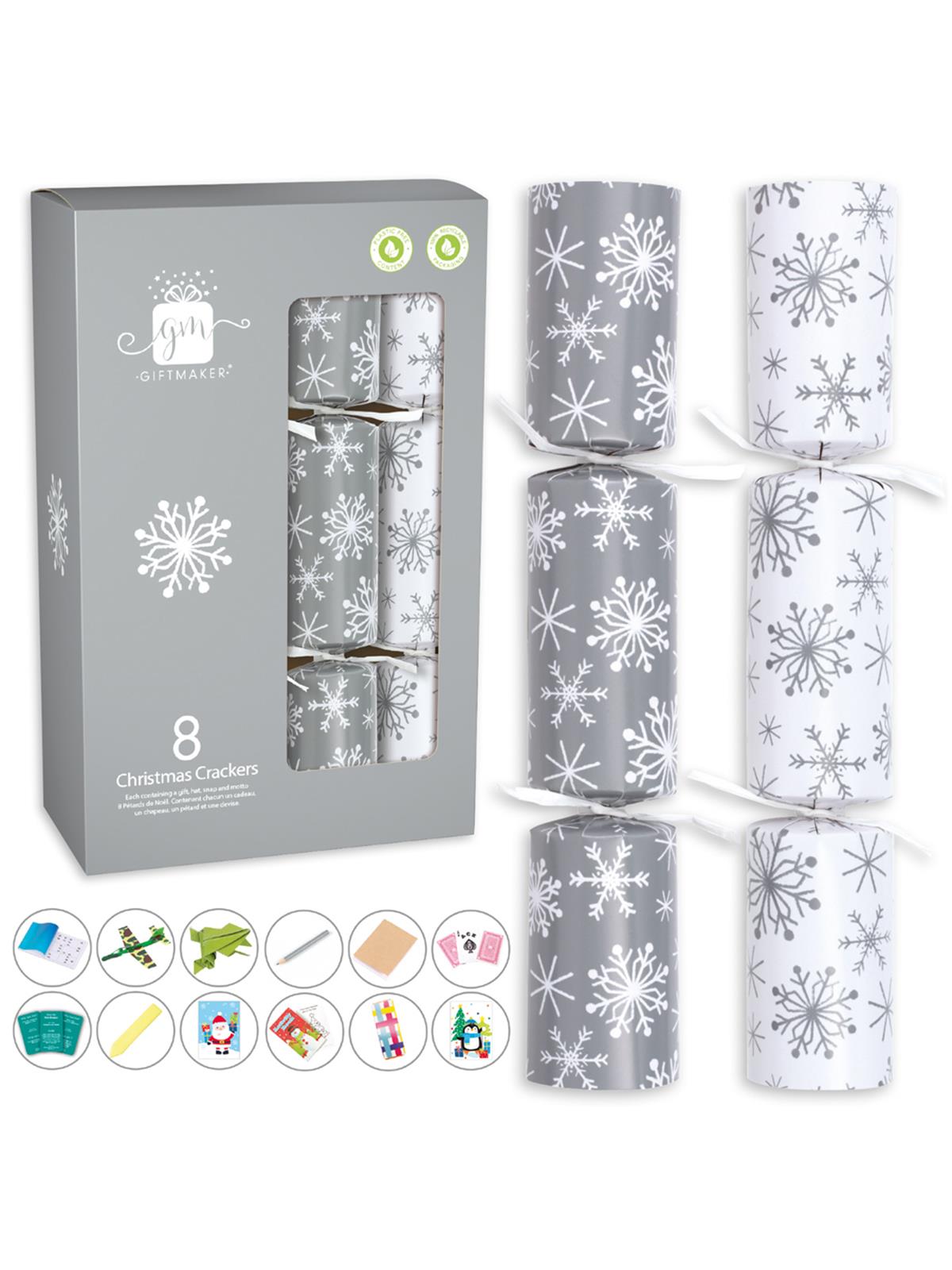 Family Christmas Crackers Pack 8 Giftmaker Novelty Festive Traditional Eco Xmas - Picture 3 of 27