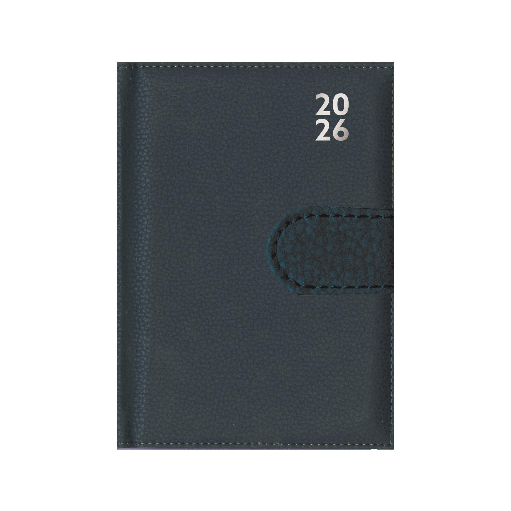 2026 Diary A7 Faux Leather Day Per Page Daily Pocket Planner Black Navy Grey - Picture 22 of 30