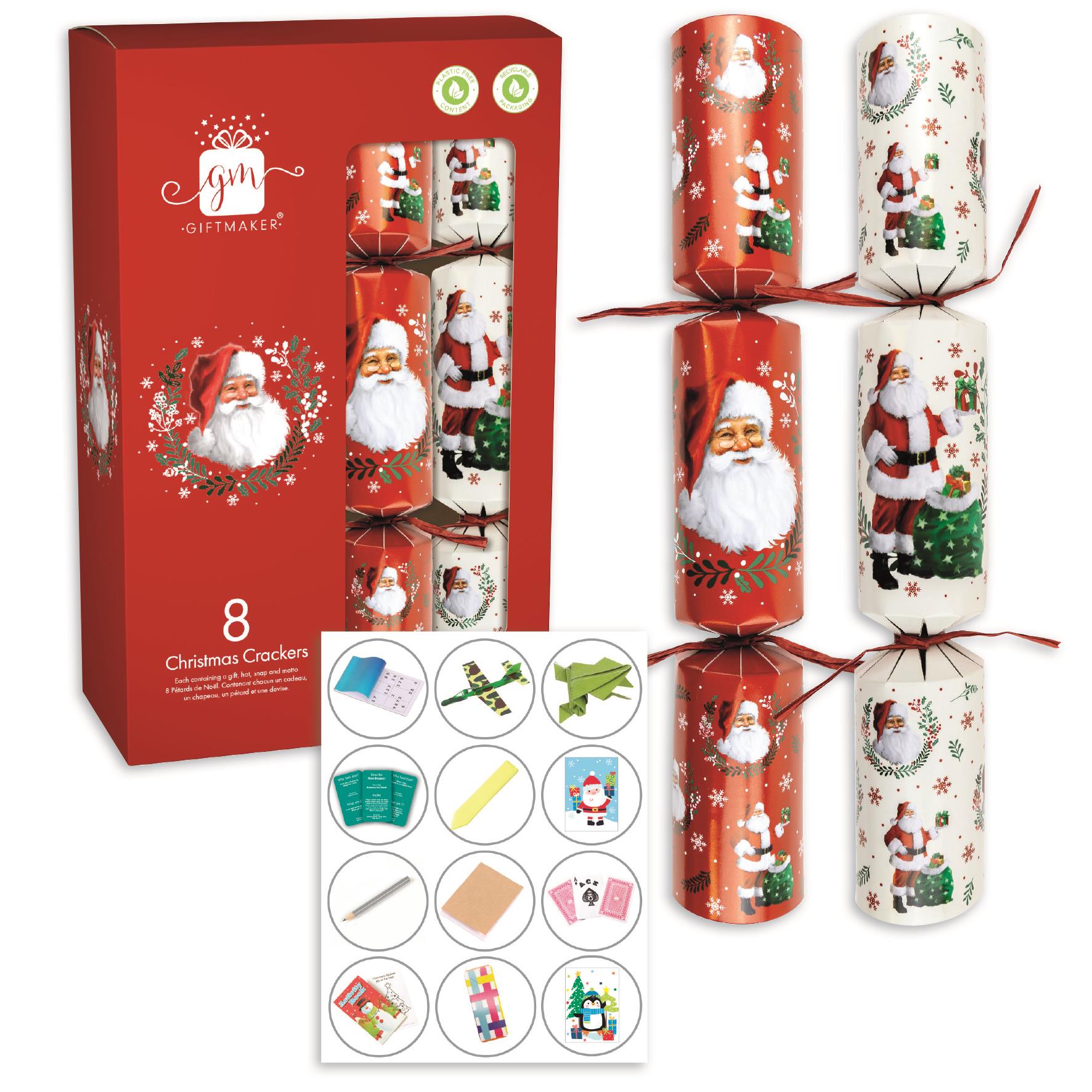 Family Christmas Crackers Pack 8 Giftmaker Novelty Festive Traditional Eco Xmas - Picture 11 of 27