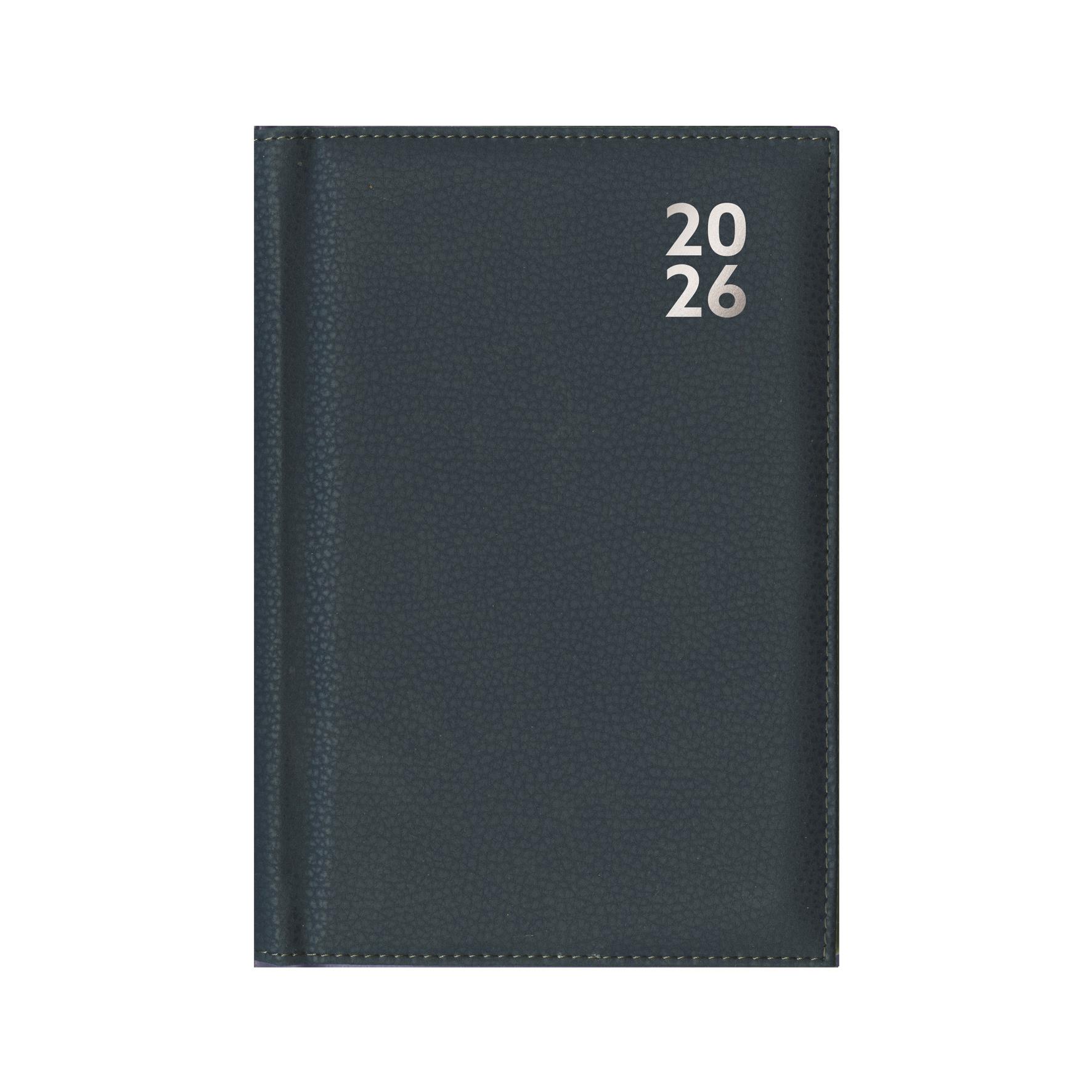 2026 Tagebuch A5 Kunstleder Woche zur Ansicht Wochenplaner Organizer schwarz marine grau - Bild 23 von 31