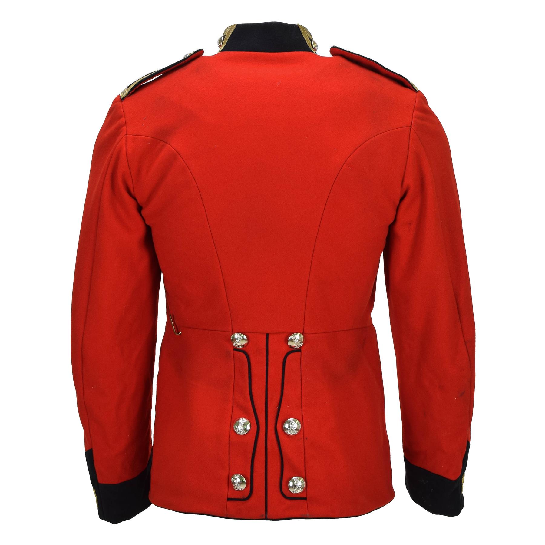 Original British Military Jacket Tunic Style Wool Solid Red Golden 