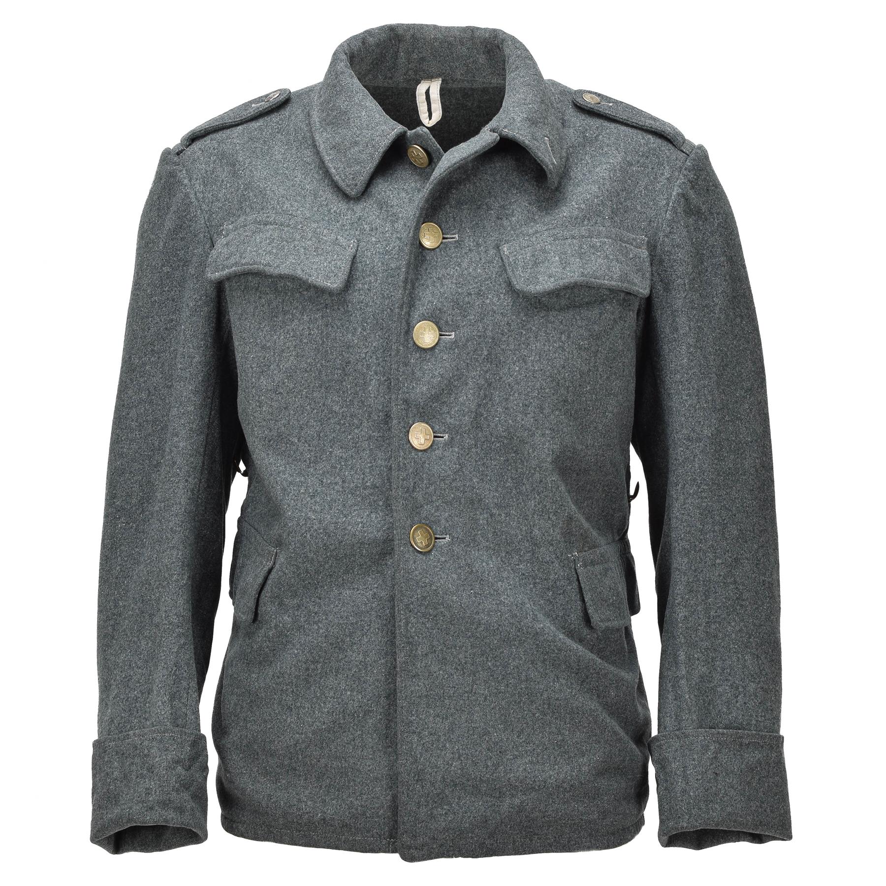 ジャケット・アウター 50's French Army Wool Field Coat 50's] French Army Wool Jacket with Chin Strap Size.42 
