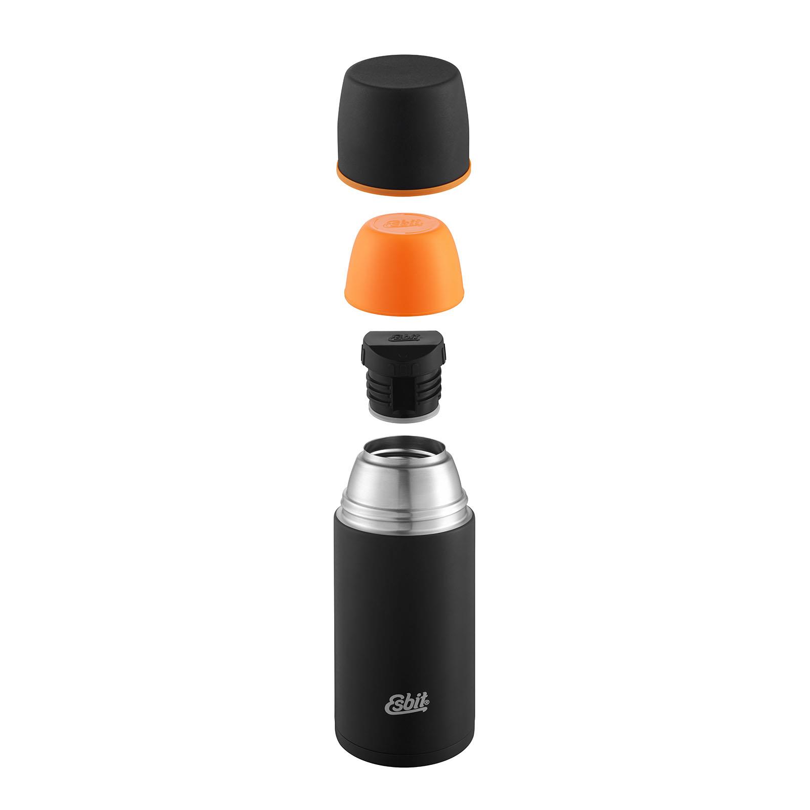 Esbit Edelstahl Isolierflasche 750ml Trinkflasche Outdoor Thermoflasche Schwarz Thumbnail 1