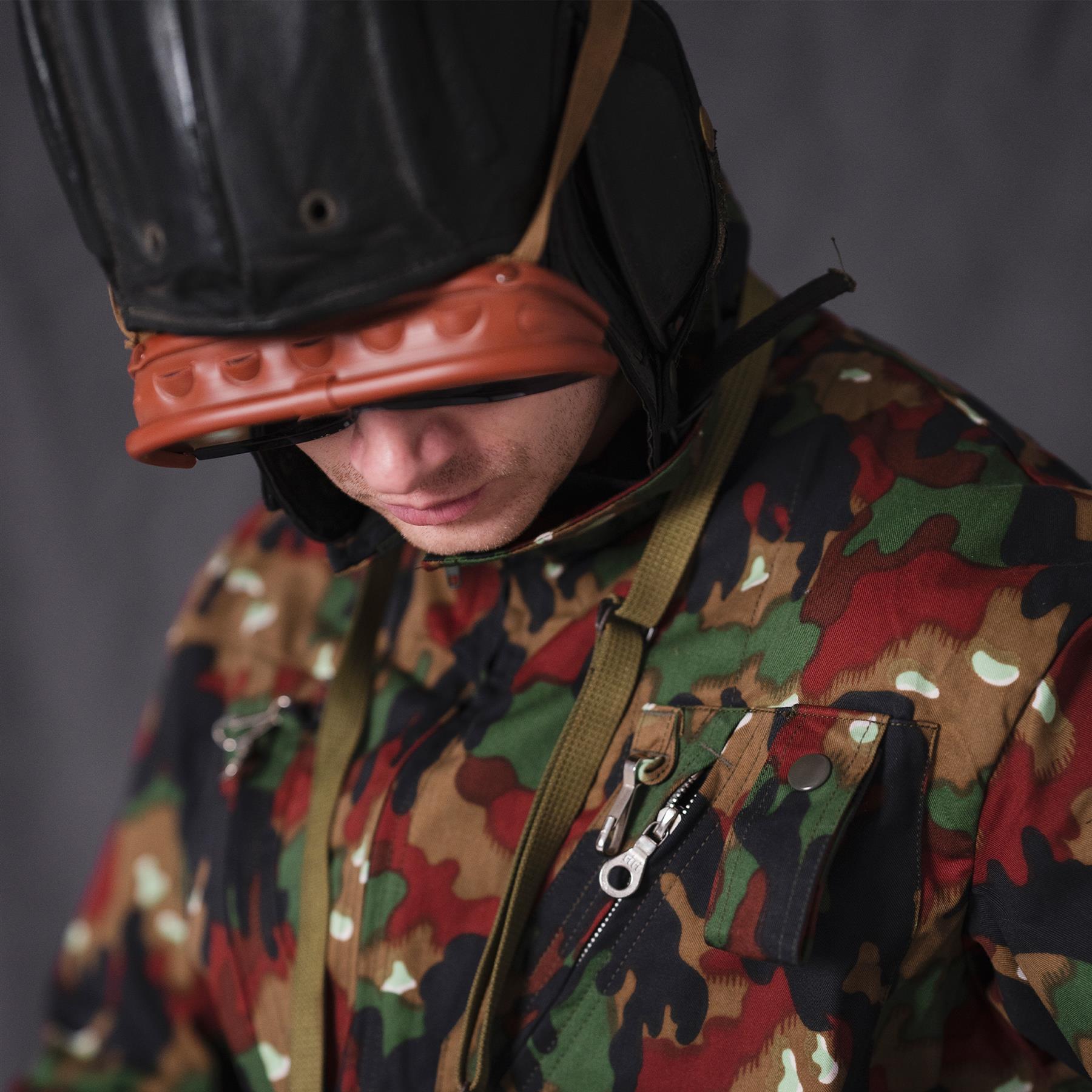 Original Italienische Armee Panzerbrille Blau Mit Etui Thumbnail 3