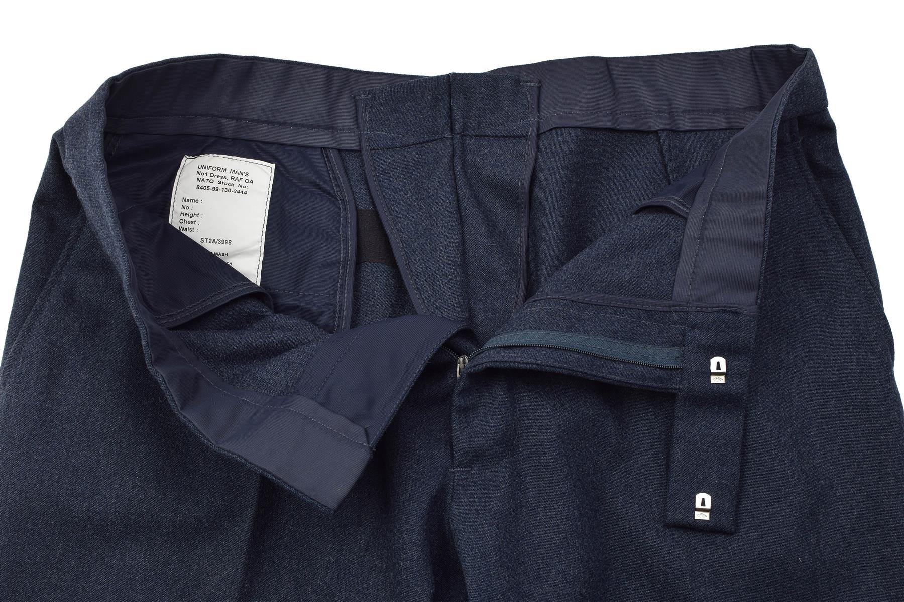 Original Britische RAF No 1 Paradehose Gerader Schnitt Reißverschluss Blau Thumbnail 2