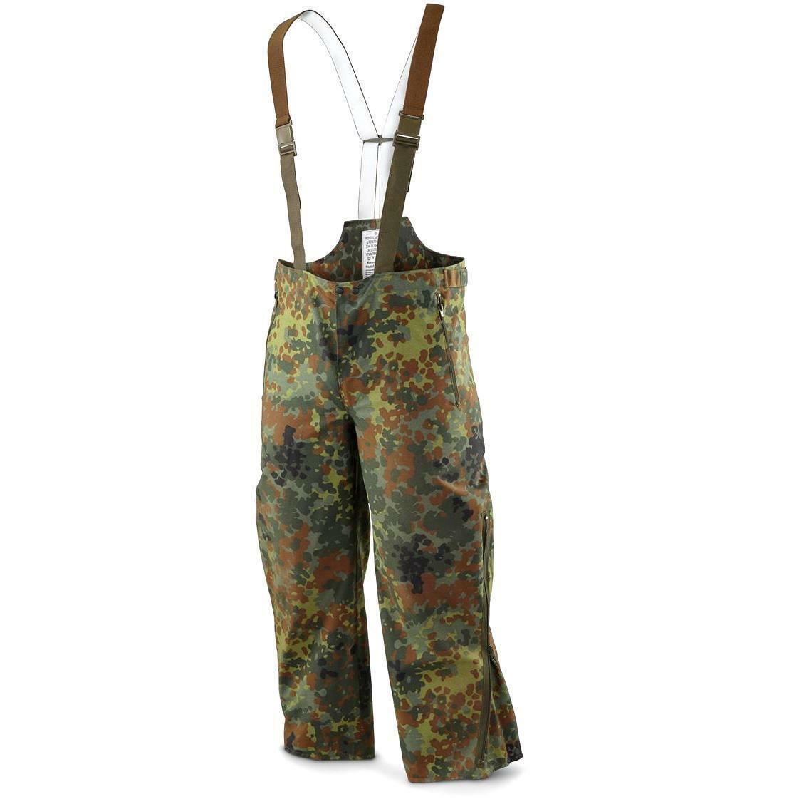 Original Bundeswehr Latzhose Gore-Tex Flecktarn Wasserdicht Atmungsaktiv