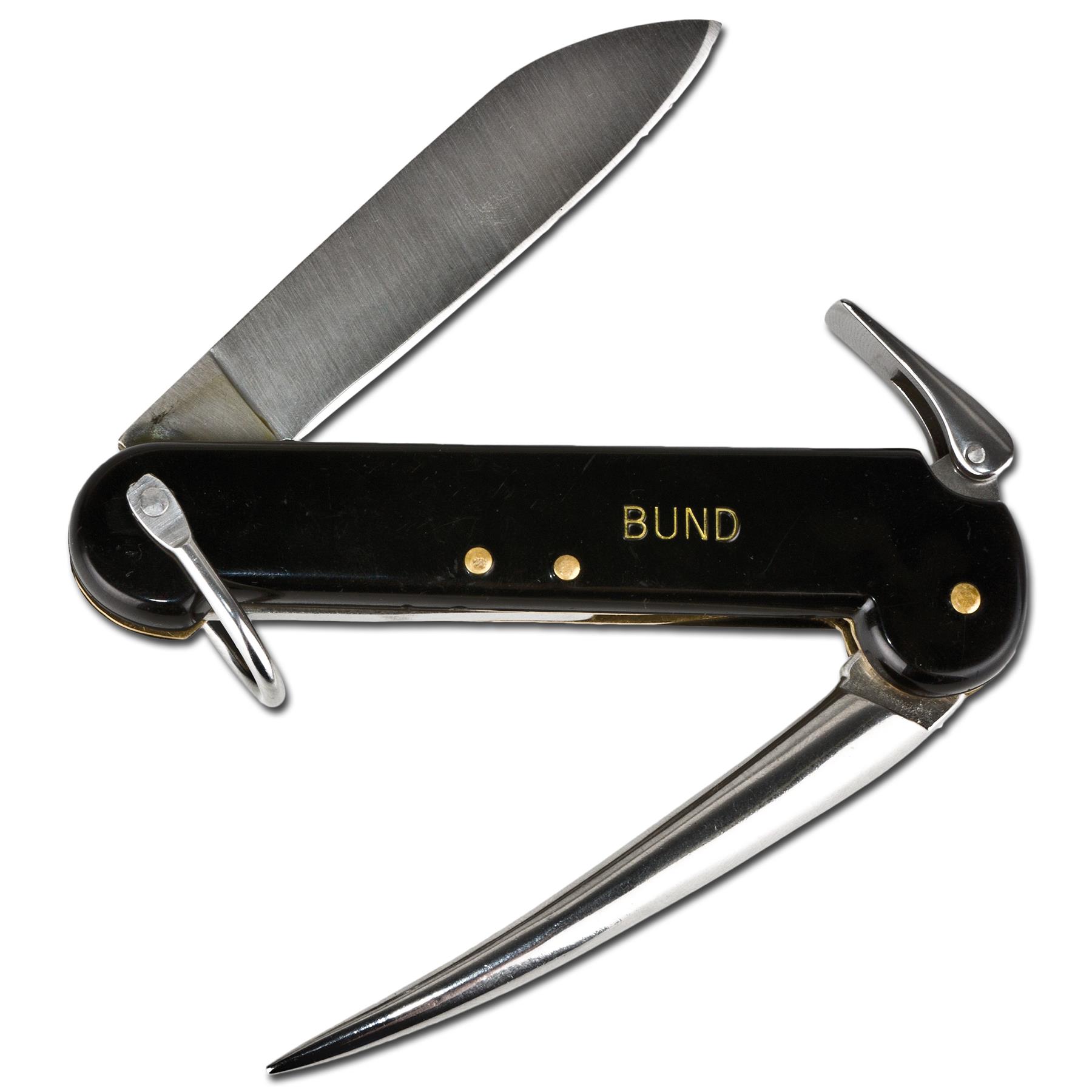 Original Bundeswehr Marinemesser Bordmesser Seglermesser Marlinspike Schwartz Thumbnail 2