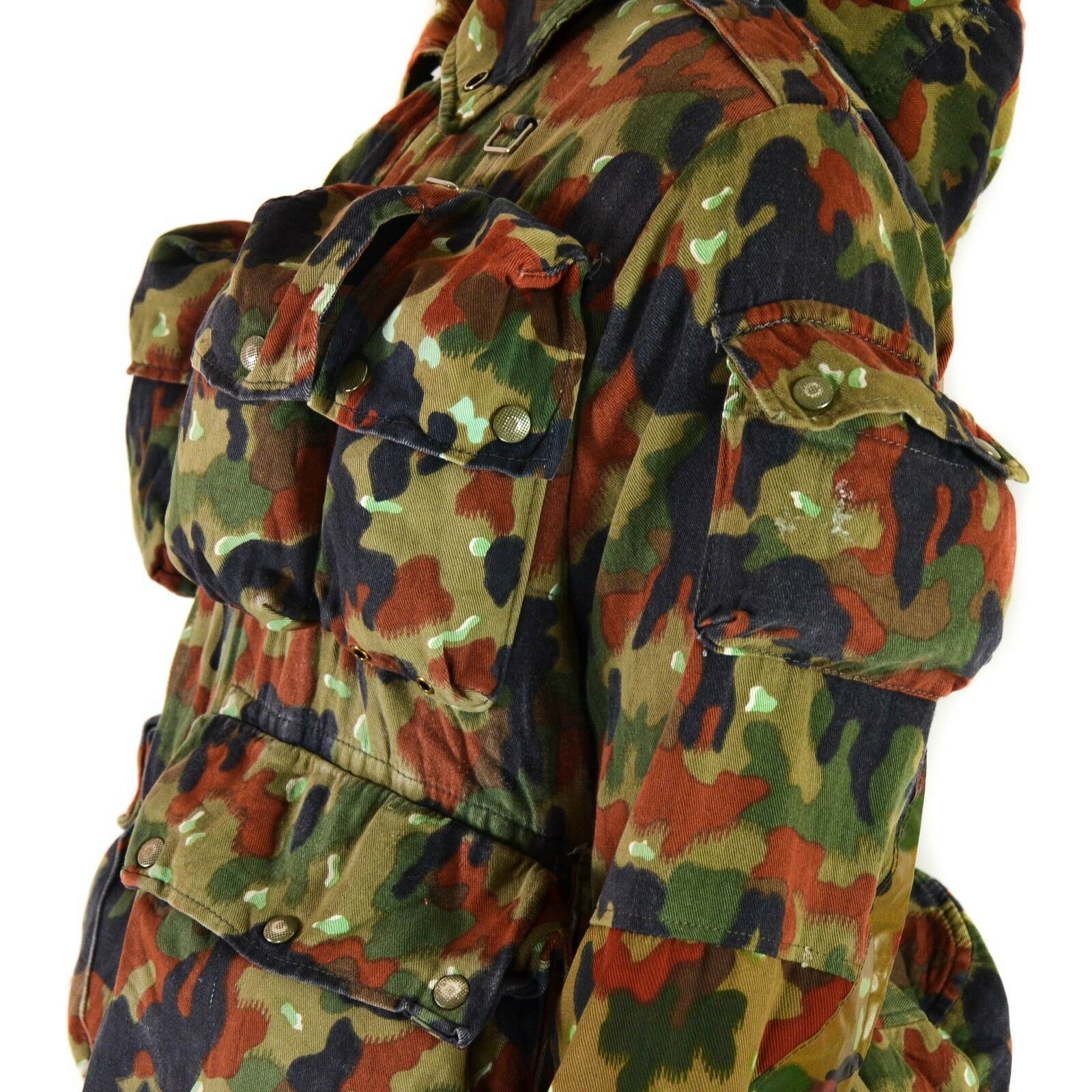 Original Schweizer Armee Jacke M70 Alpenflage Tarnung Feldparka Mit Kapuze Thumbnail 3
