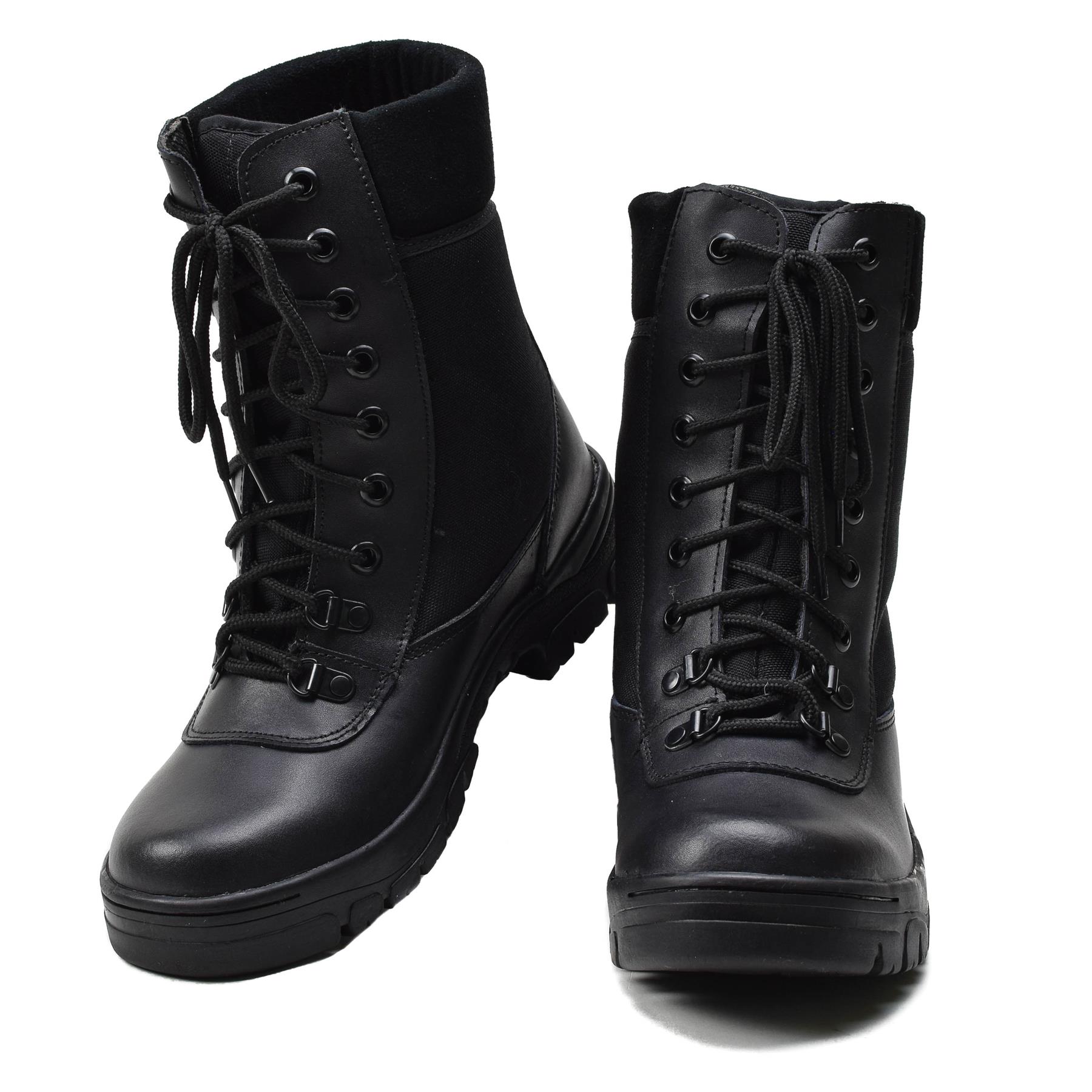Original French military black leather breathable boots