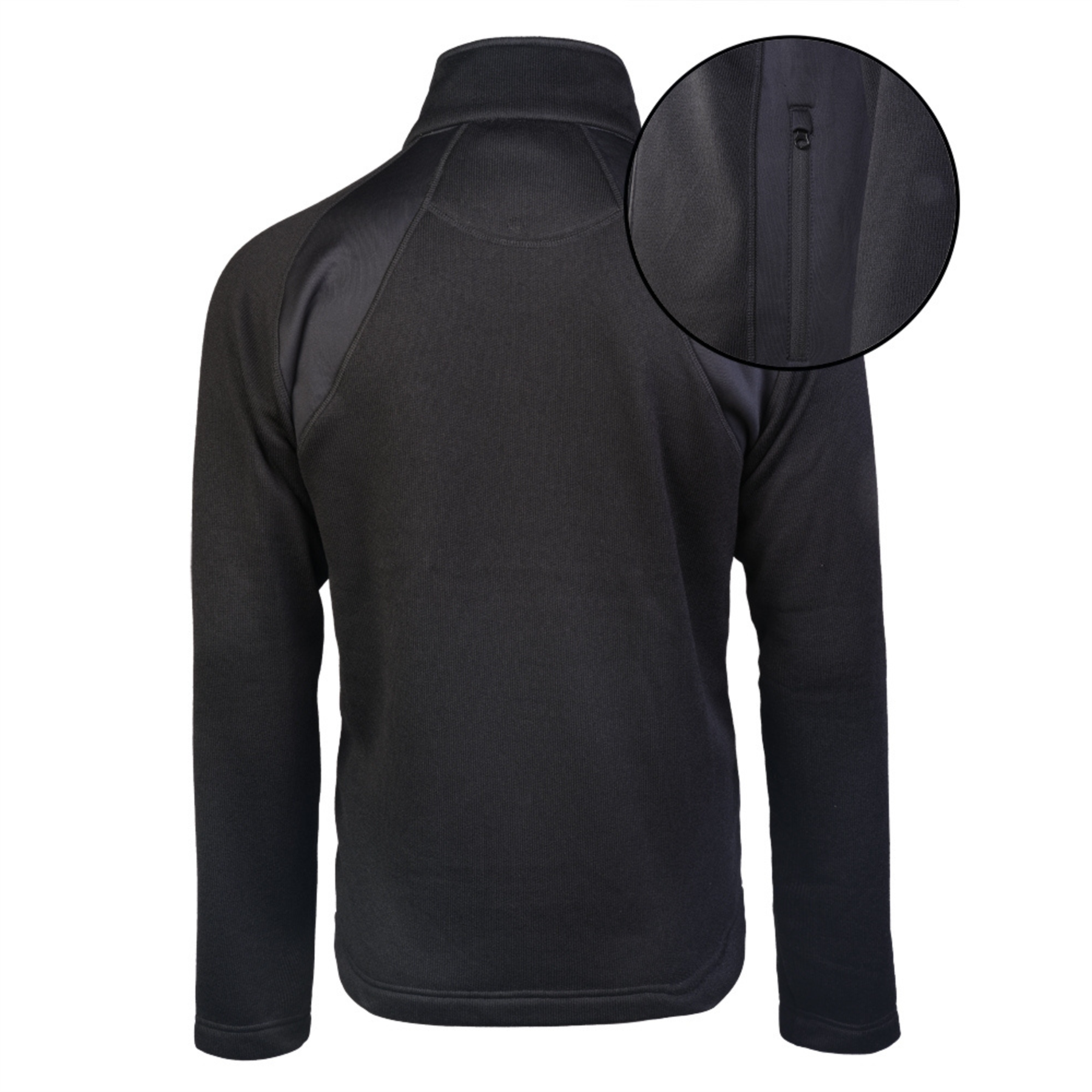 Mil-Tec Structure Fleecejacke Warm Outdoor Mit Elastischen Einsätzen Schwarz Thumbnail 1