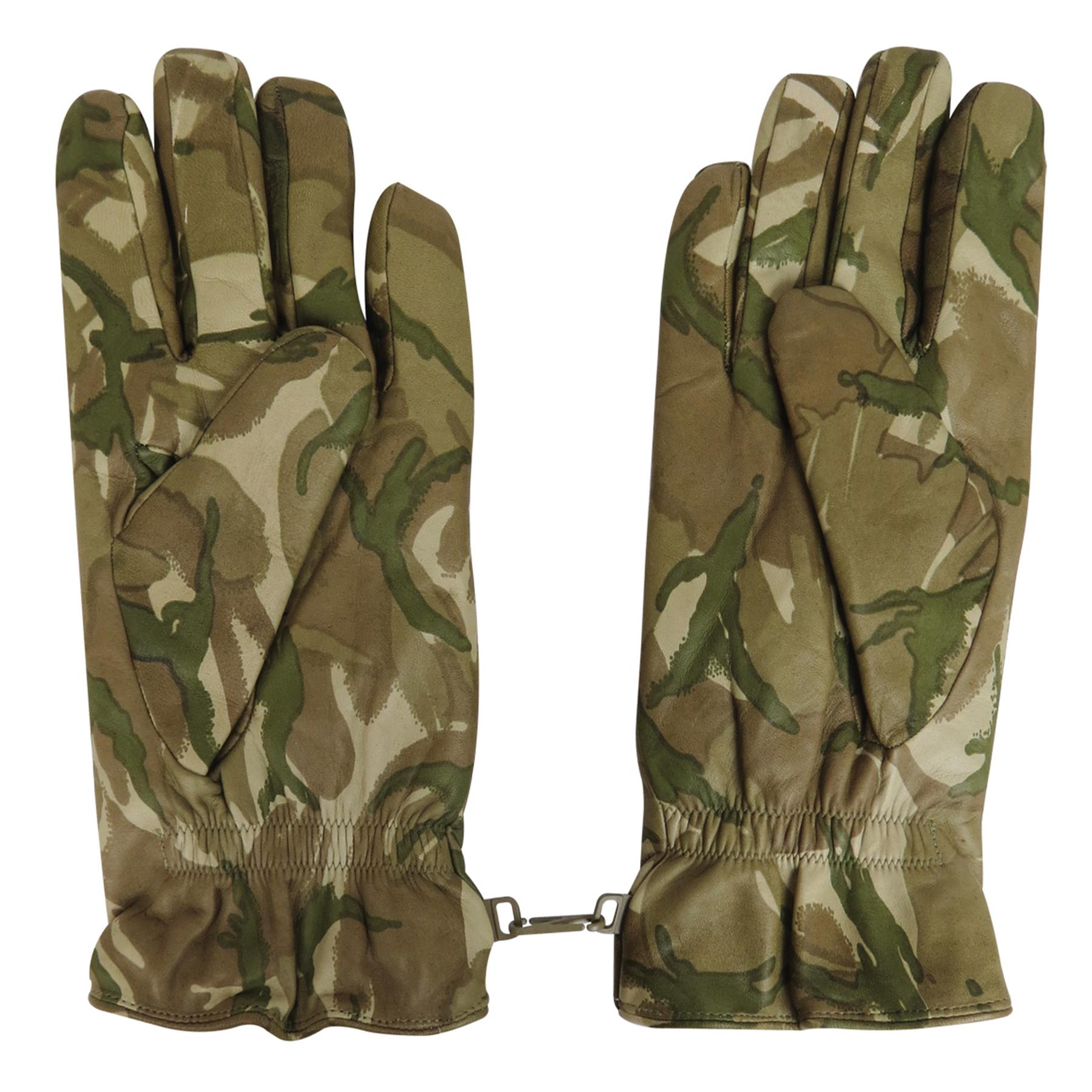 Original Britische Armee MK II Kampfhandschuhe Leder Warmfutter MTP Tarnung Thumbnail 3