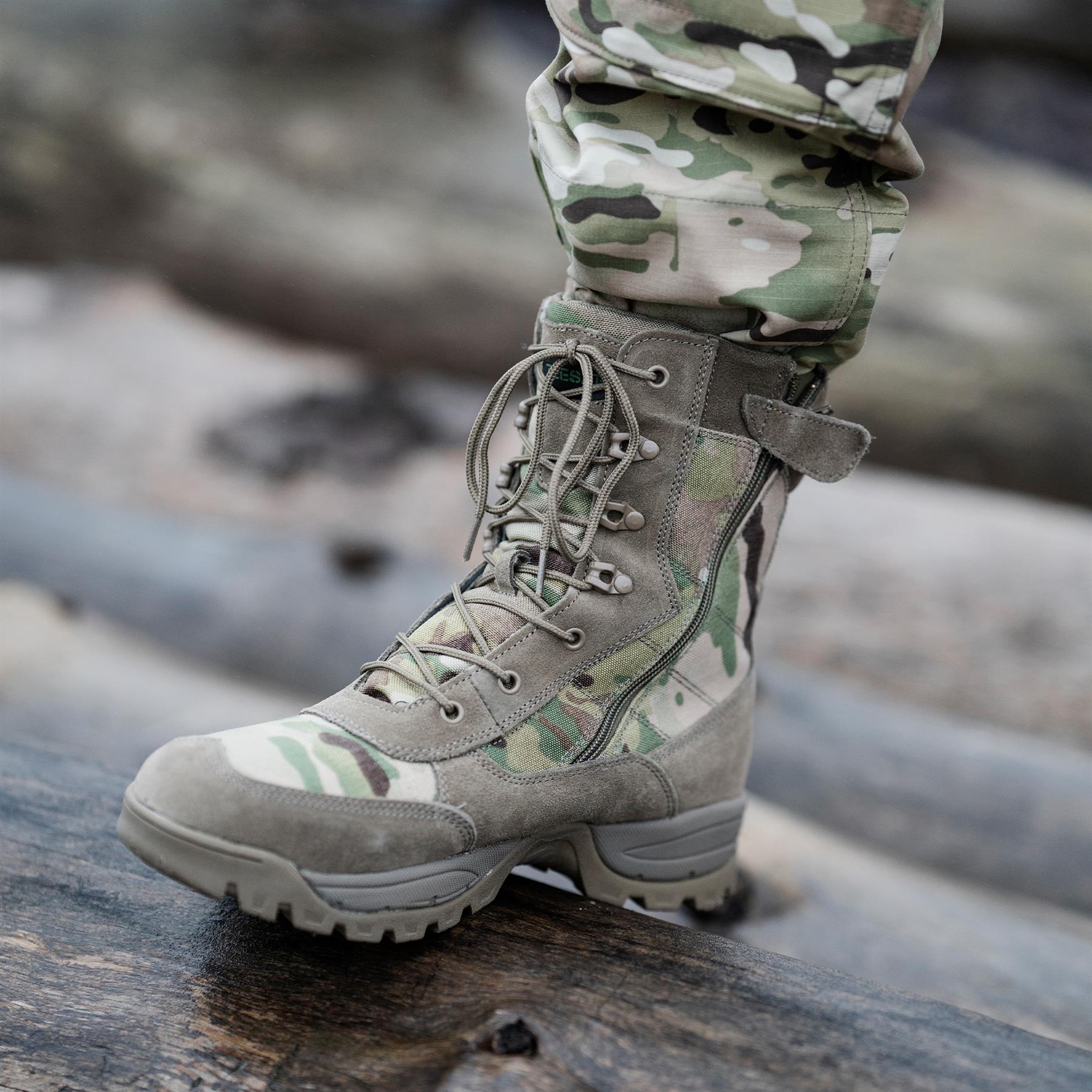 Teesar TACTICAL MULTICAM boots side zip hunting hiking