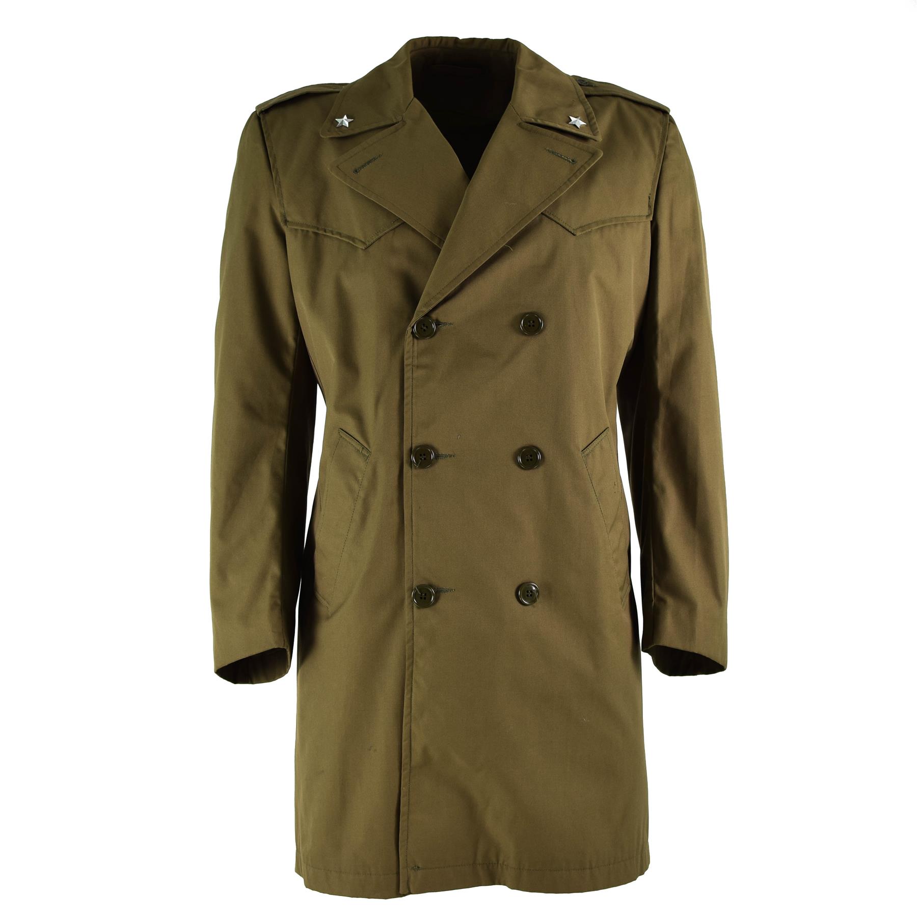 Original Italian army trenchcoat Khaki Blue plain color raincoat