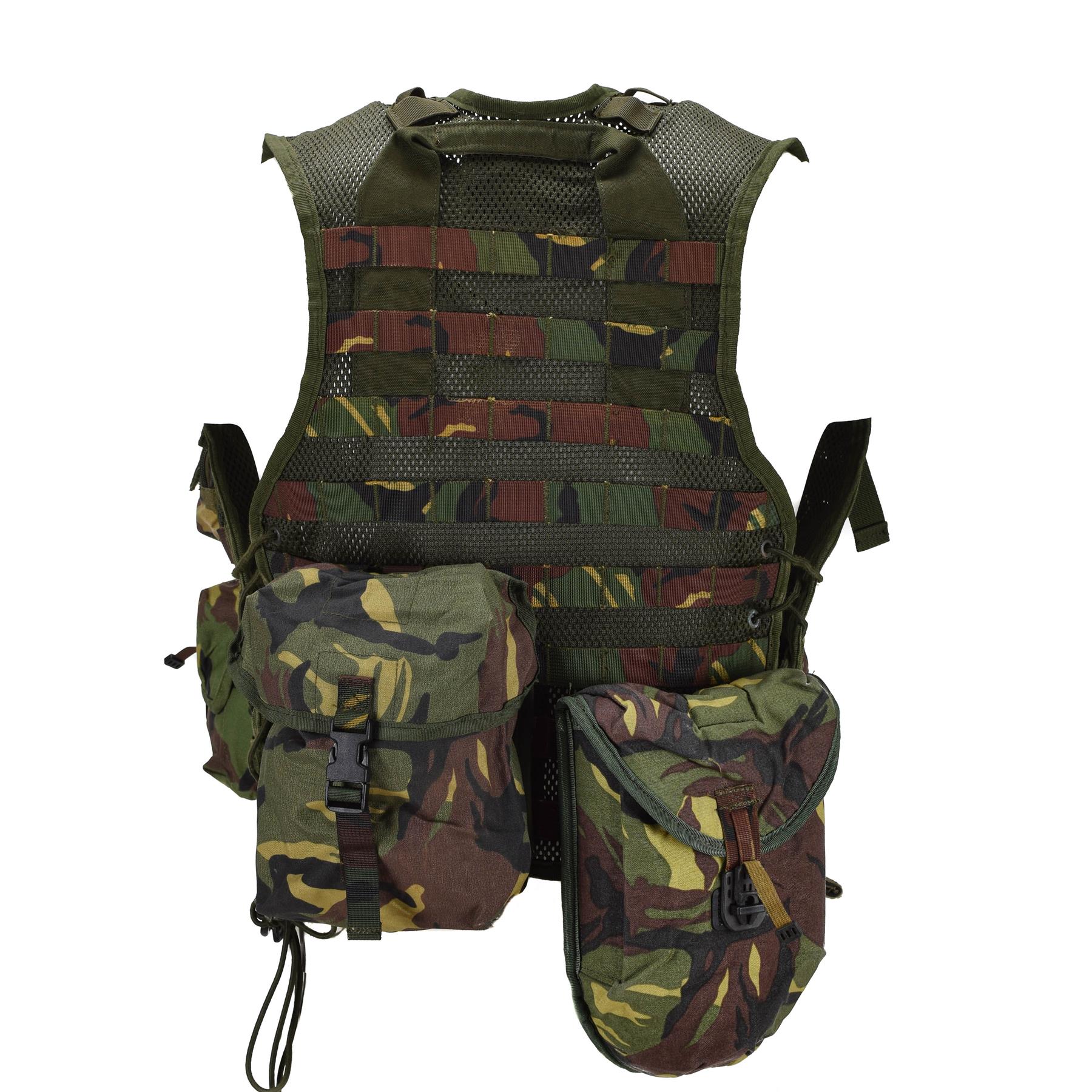 Original Niederländische Armee Ausrüstungsweste mit Taschen DPM Woodland Camo Thumbnail 1