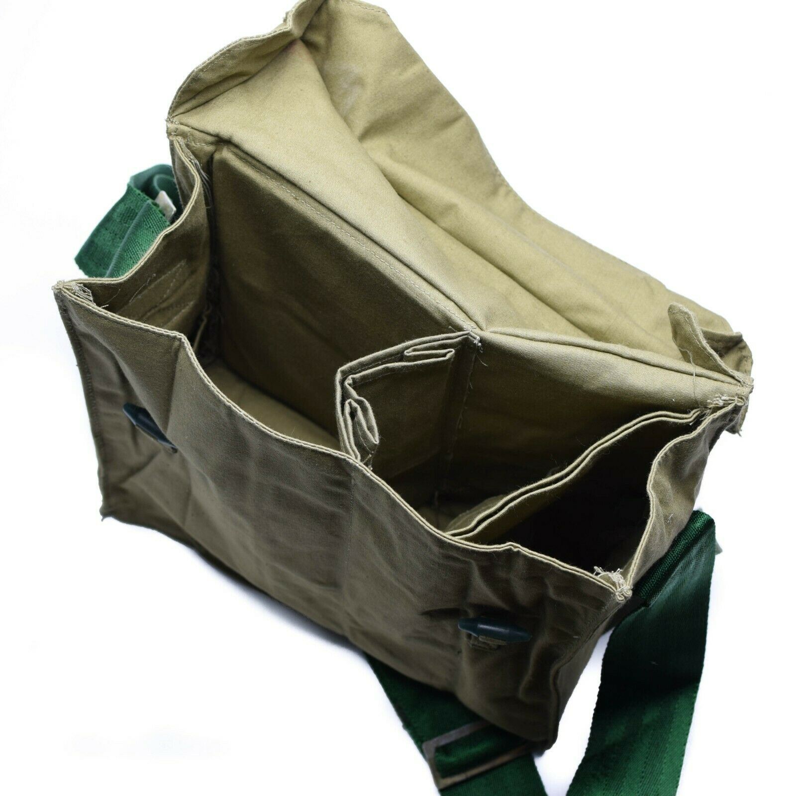Original Bulgarische Armee Canvas Schultertasche Haversack Militär Khaki Thumbnail 3