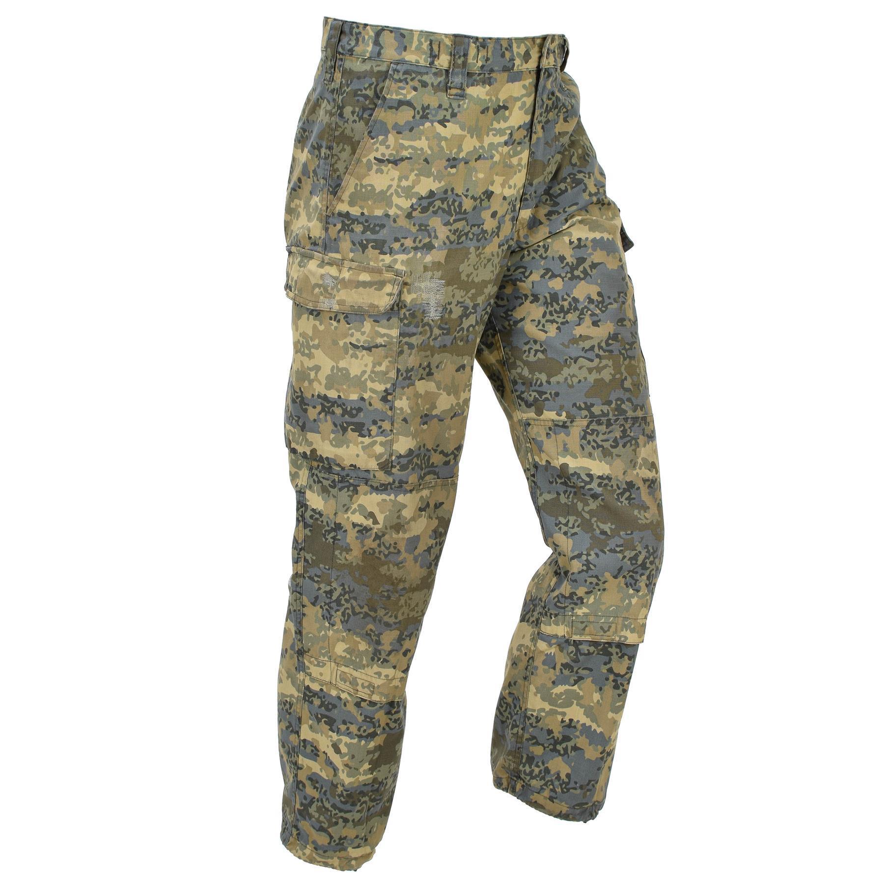 Original Austrian Military Cargo Pants Reinforced Knees Tarnanzug