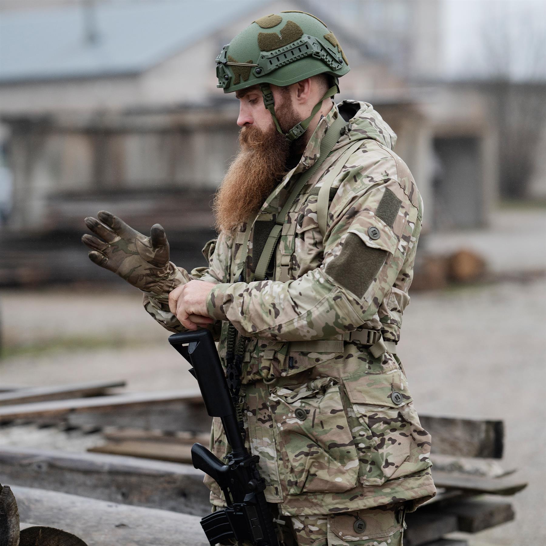 Original Britische Armee Taktische Lederhandschuhe Leicht MTP Tarnung Thumbnail 2