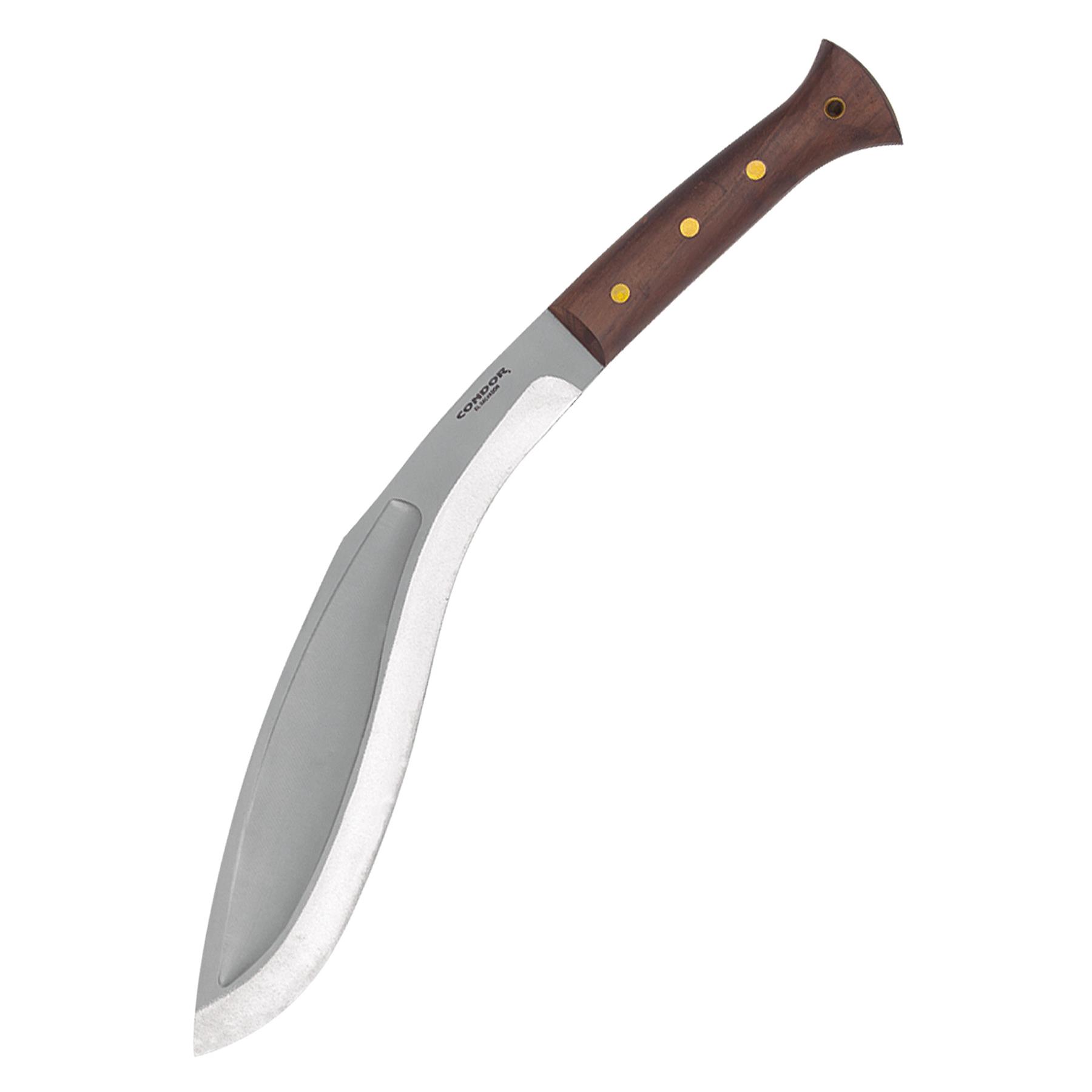 Condor King Kukri Machete Carbonstahl Walnussholzgriff Lederscheide Natur